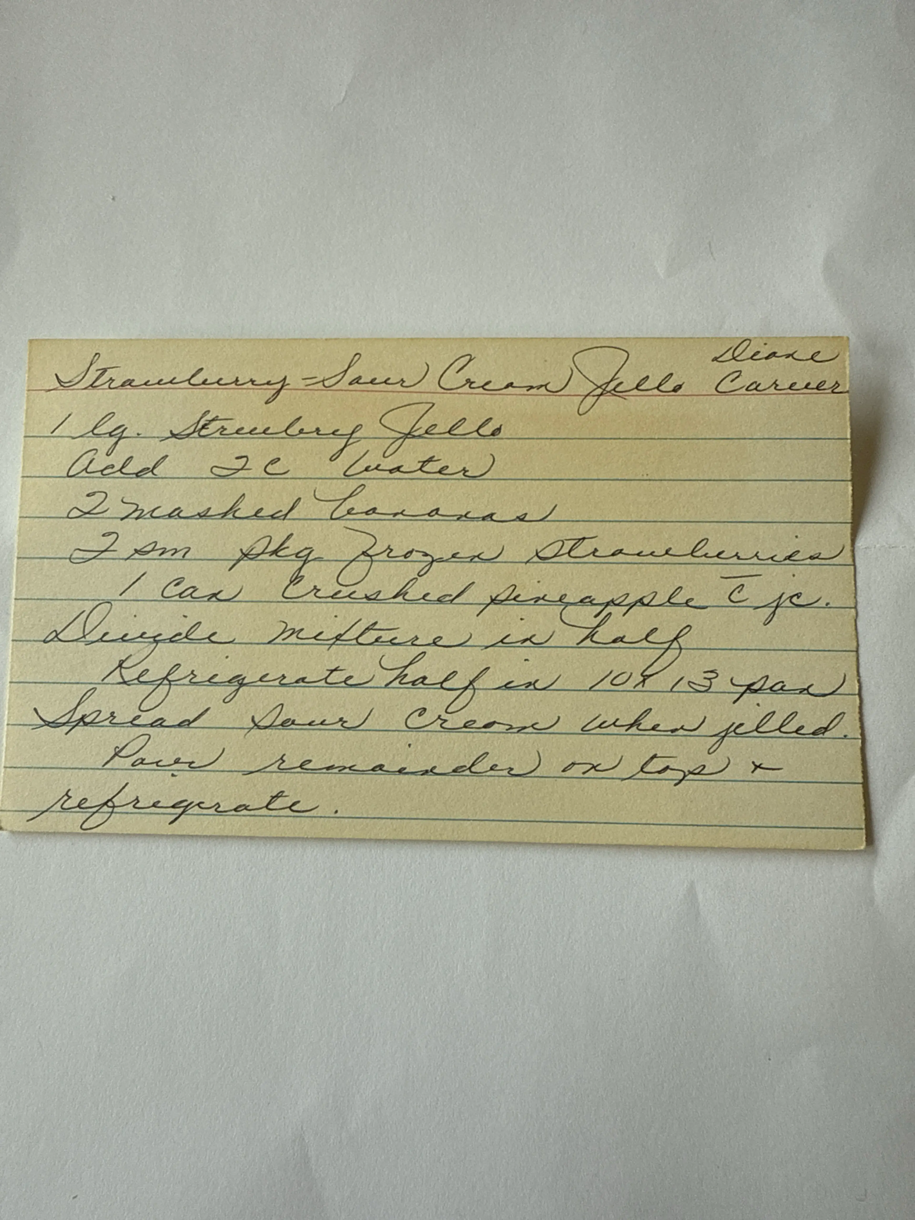 Strawberry Sour Cream Jello (Diane Carver)