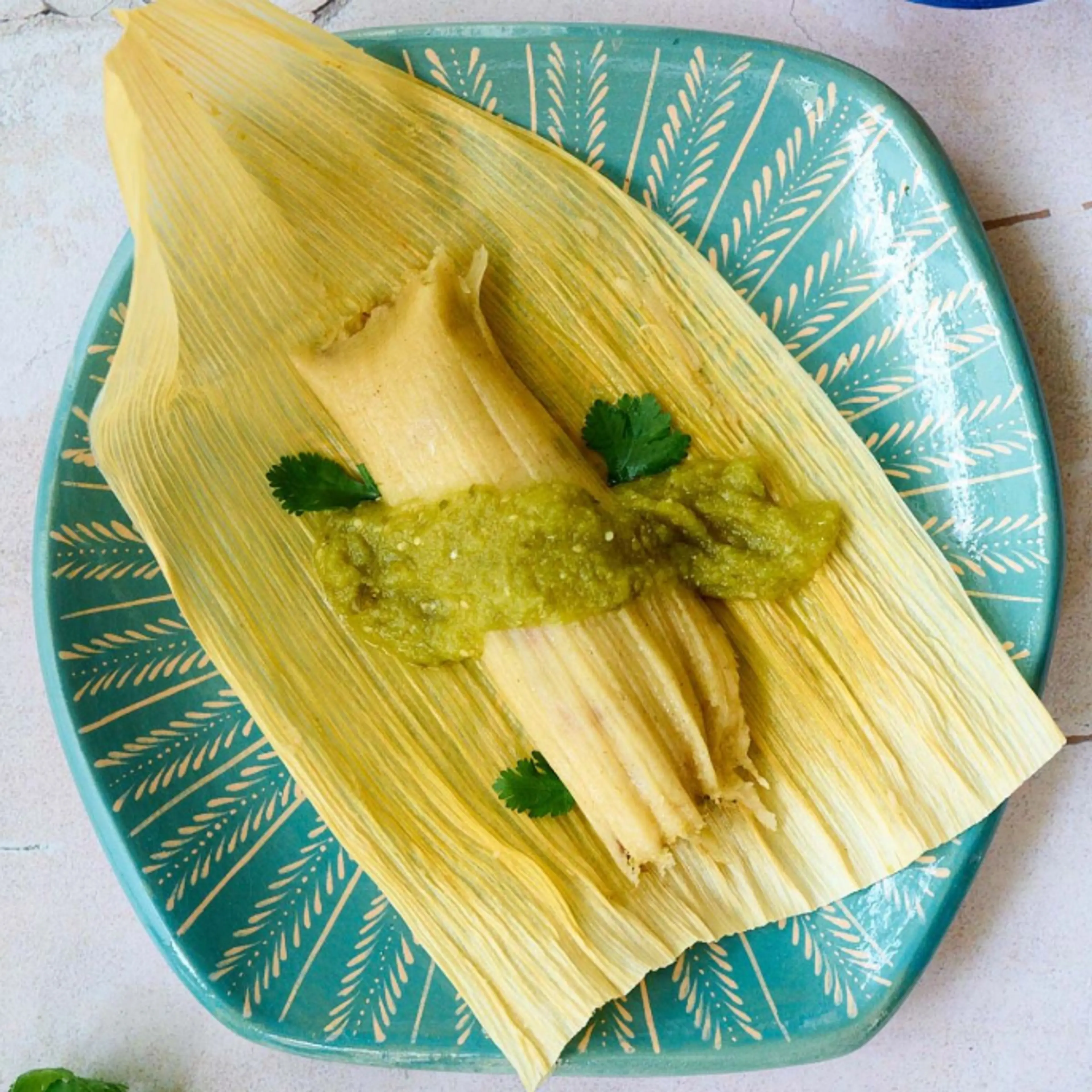 Vegan Tamales Verdes with Mushrooms and Beans