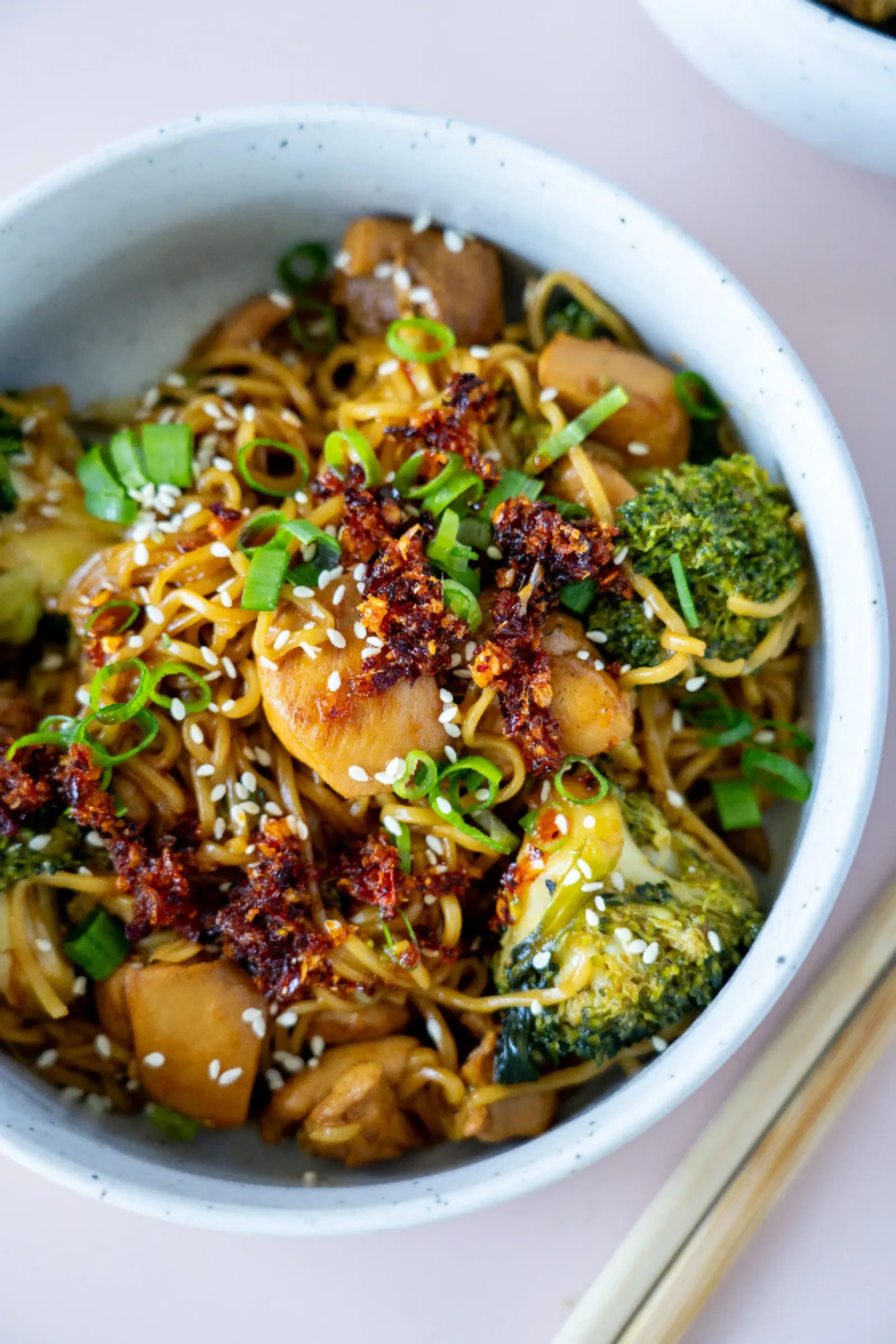 One-pan Chicken and Broccoli Ramen Noodles