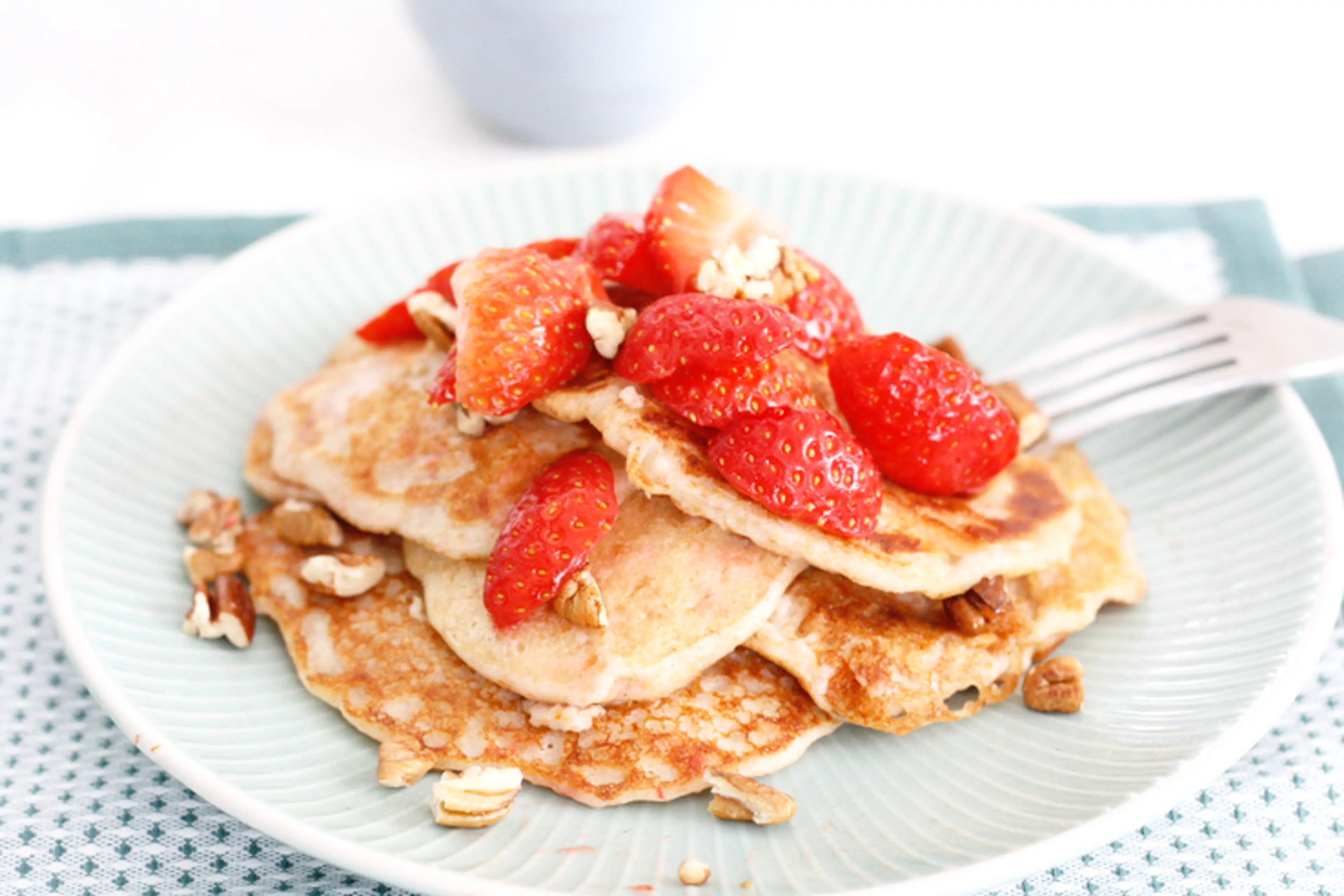 Pancakes met aardbeien