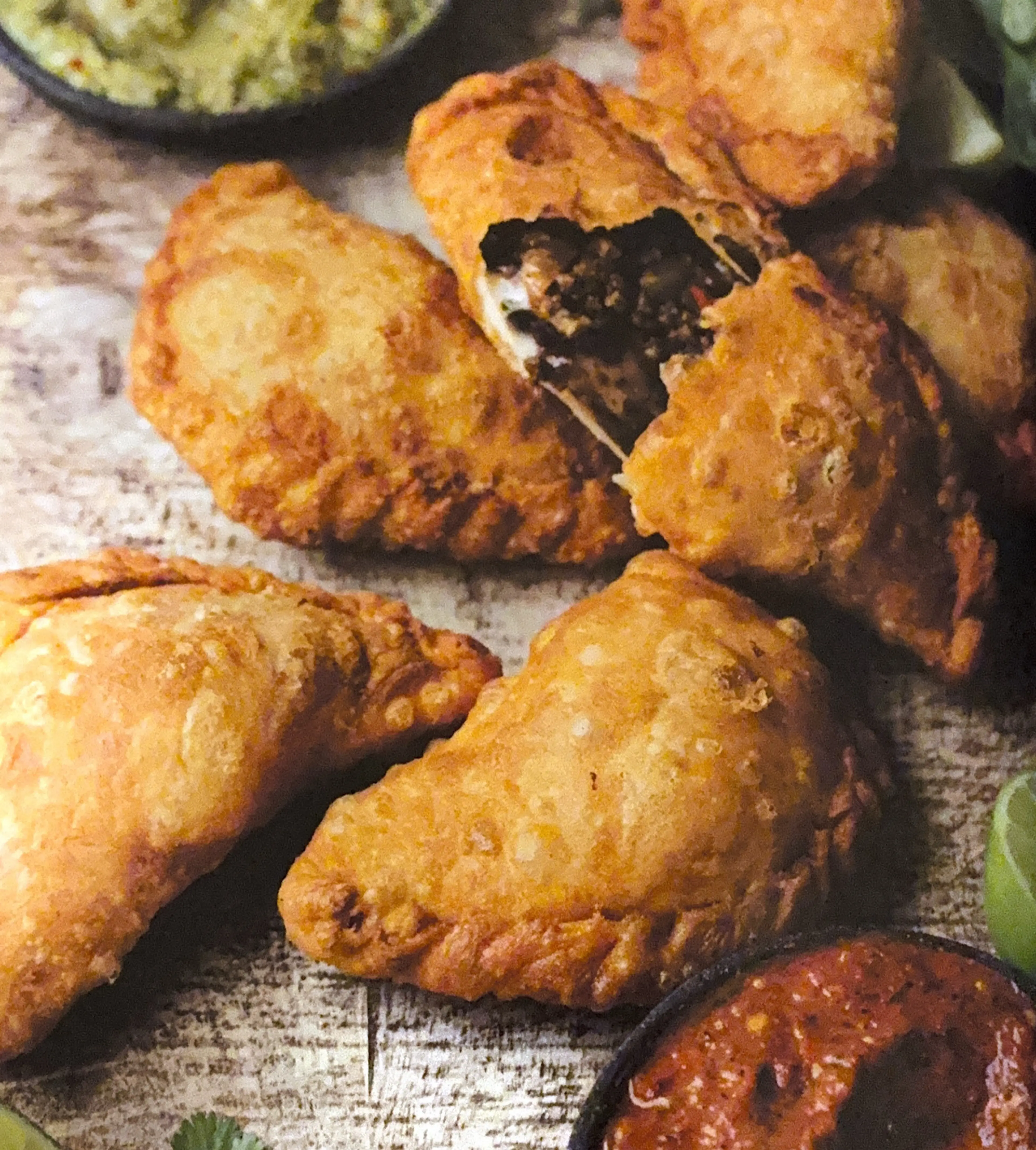 Beef Empanadas with Salsa Roja and Salsa Verde