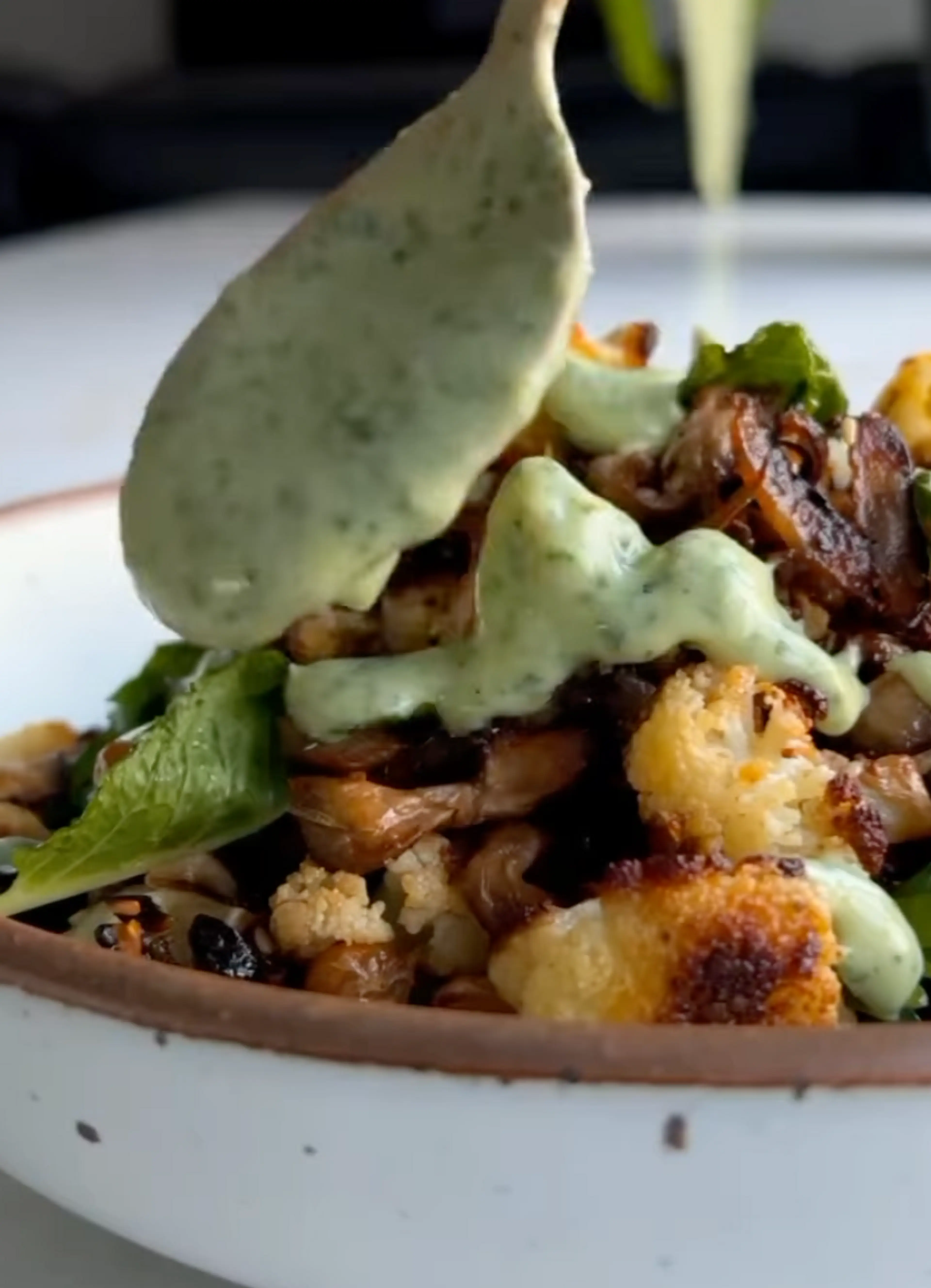 Roasted Sesame Mushroom Bean Bowl