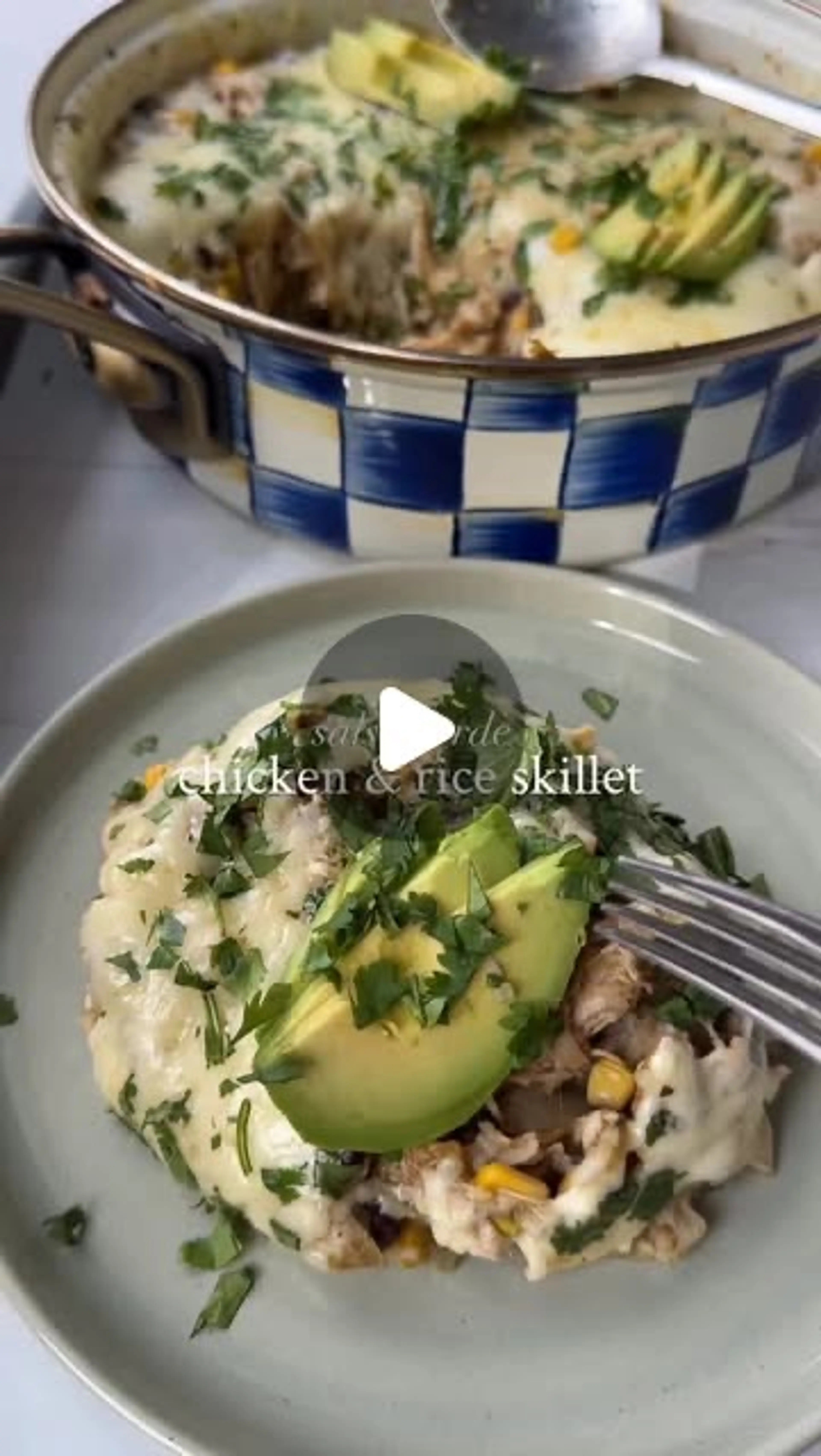 Salsa Verde Chicken and Rice Skillet