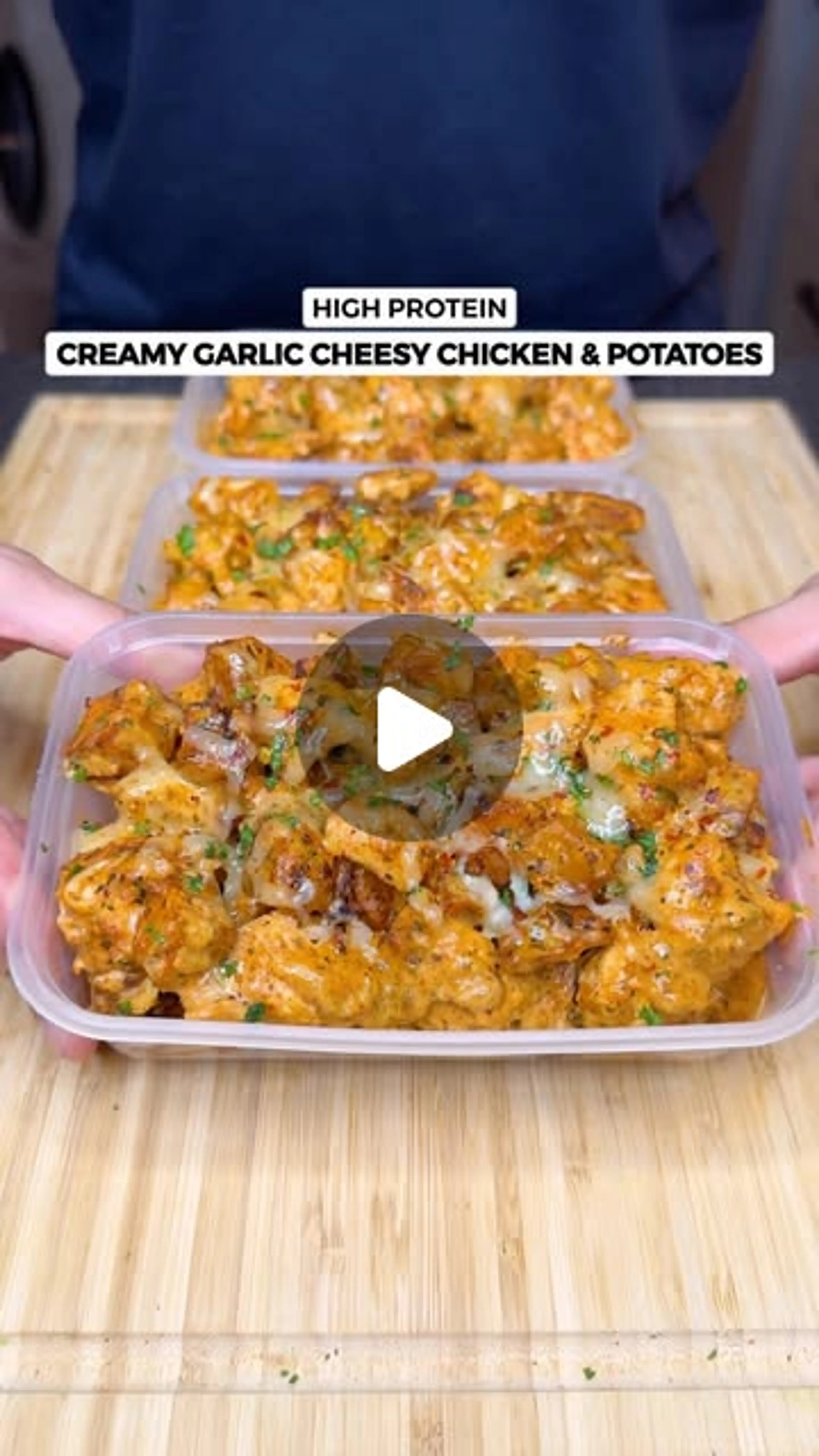 High Protein Creamy Garlic Cheesy Chicken & Potatoes