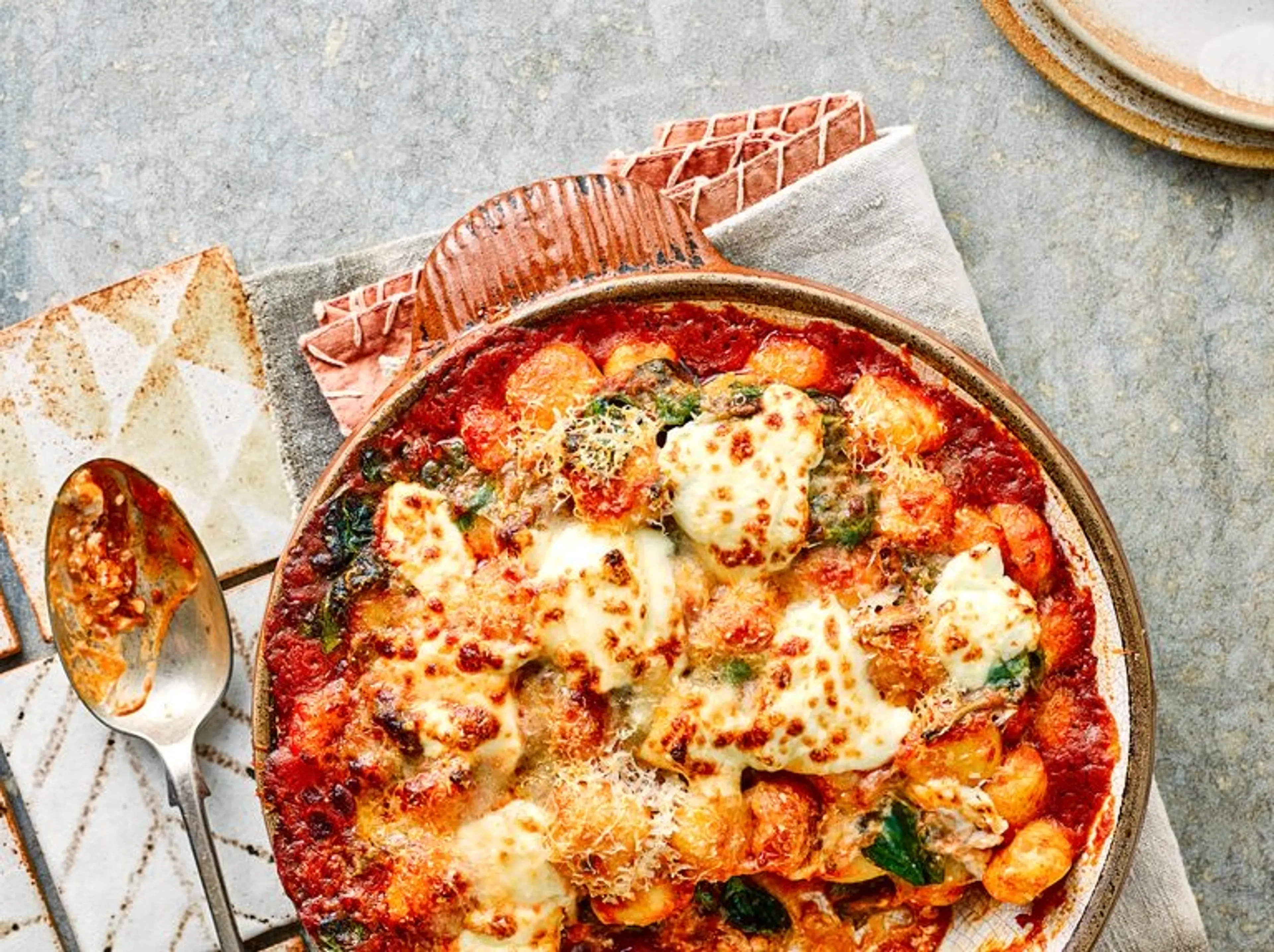 Tomato, spinach and mascarpone gnocchi