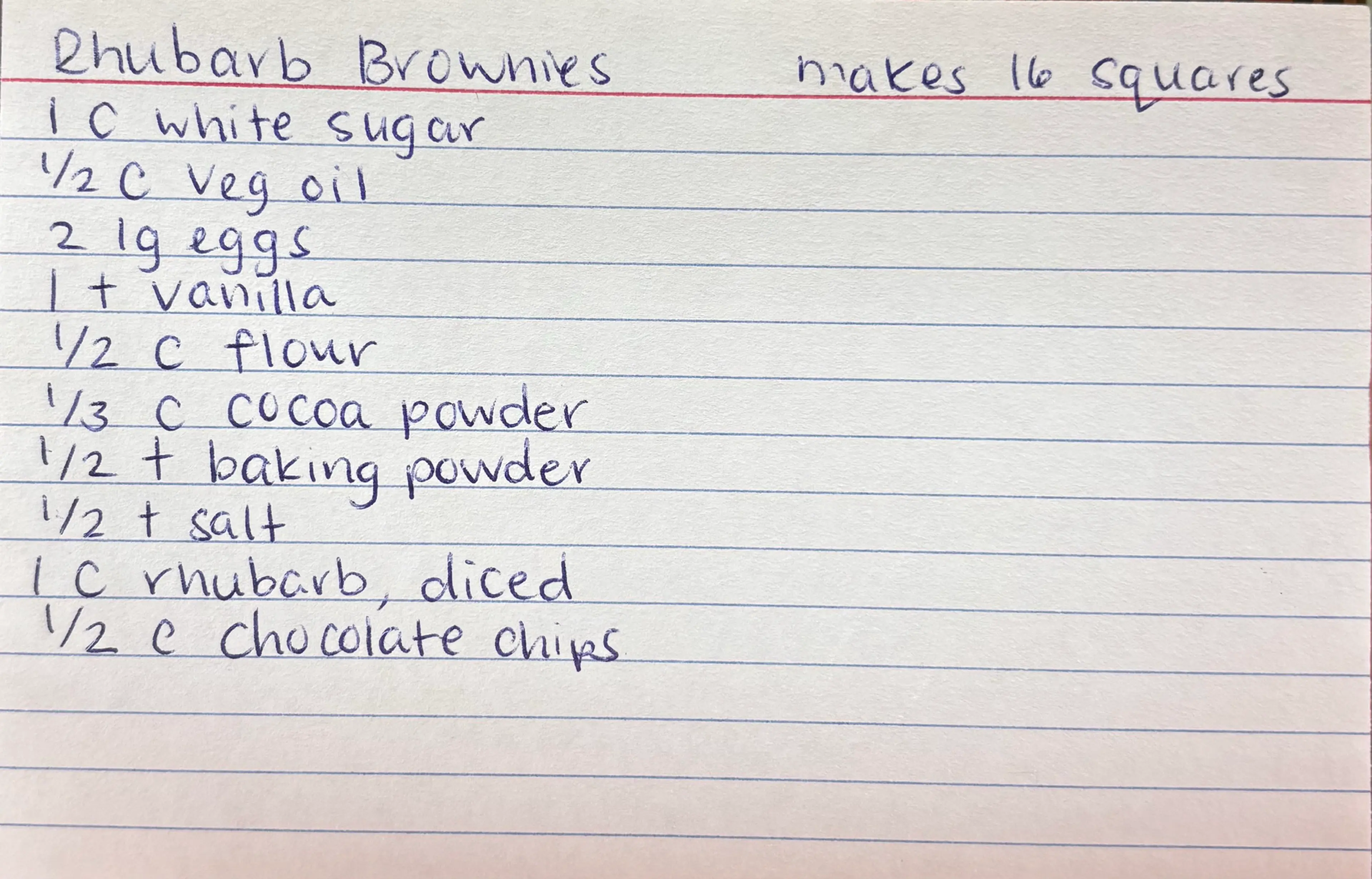 Rhubarb Brownies