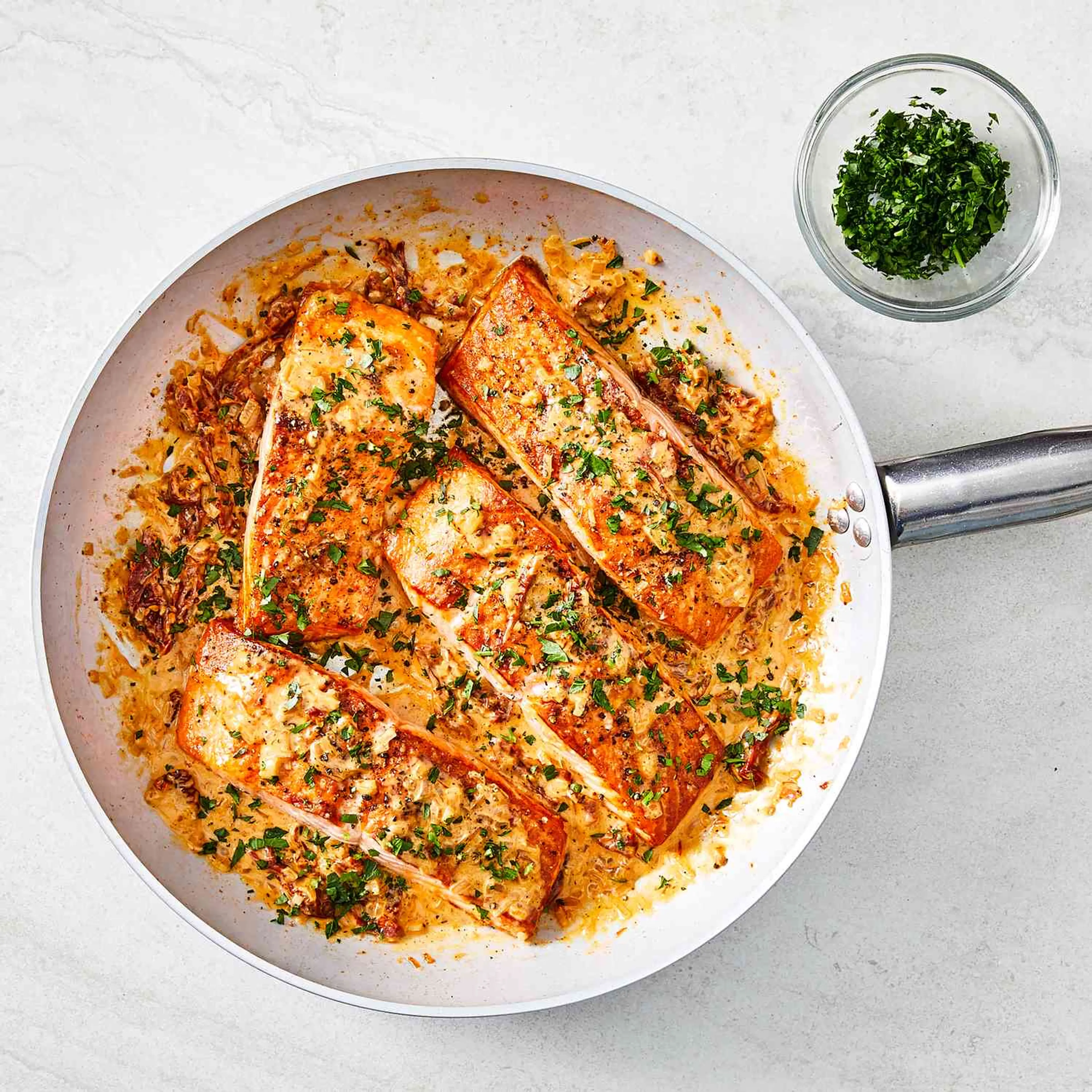 Salmon with Sun-Dried Tomato Cream Sauce