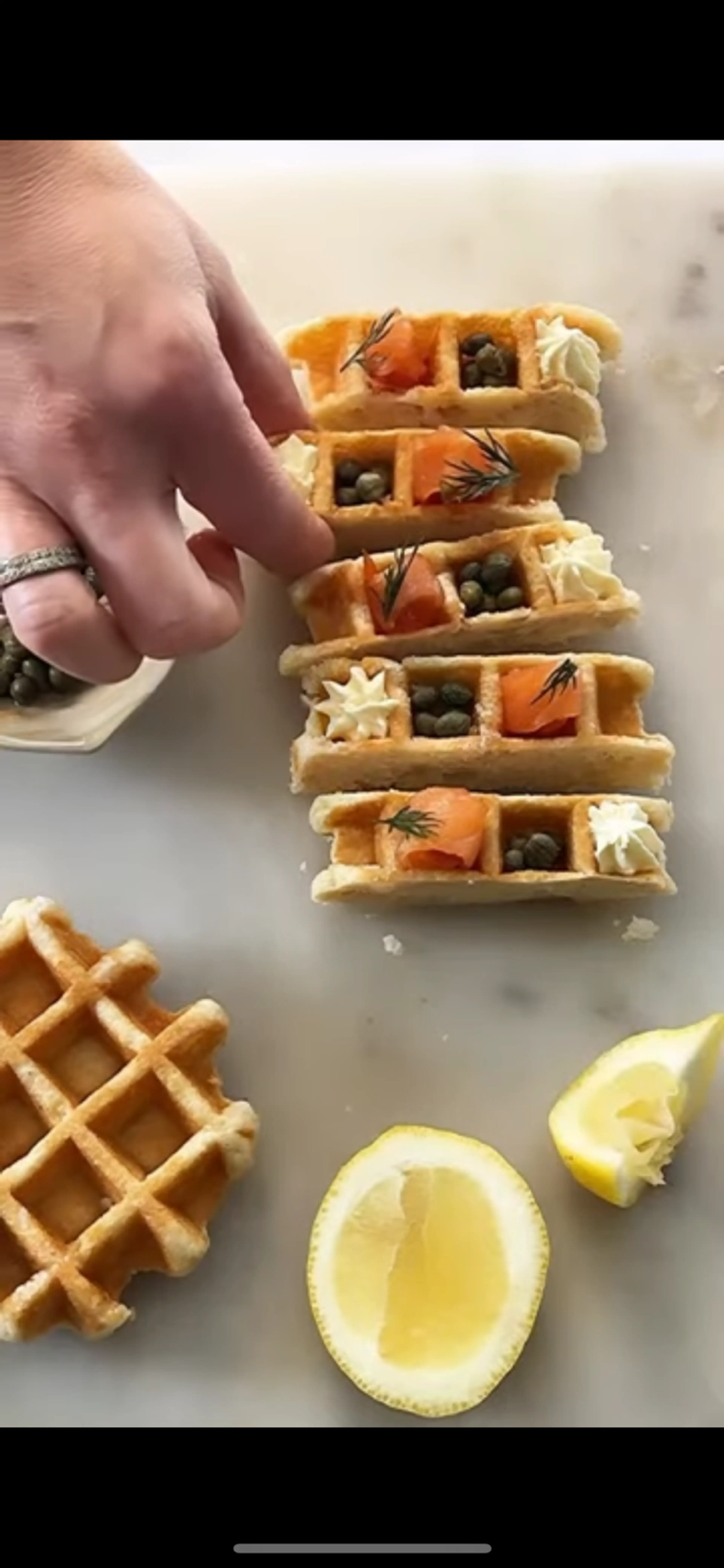 Smoked Salmon and Cream Cheese Waffles