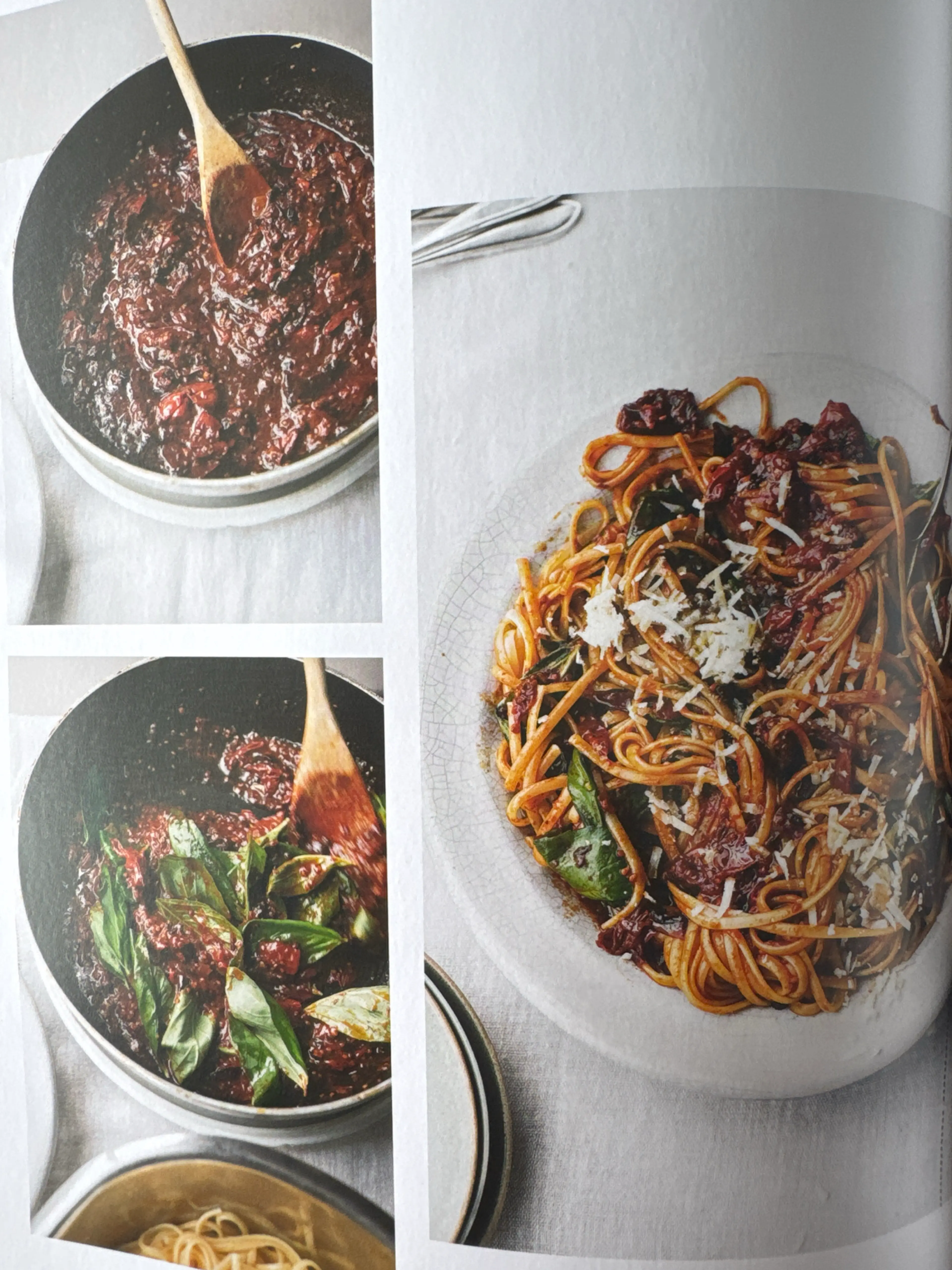 Fettuccine with spiced cherry tomato sauce