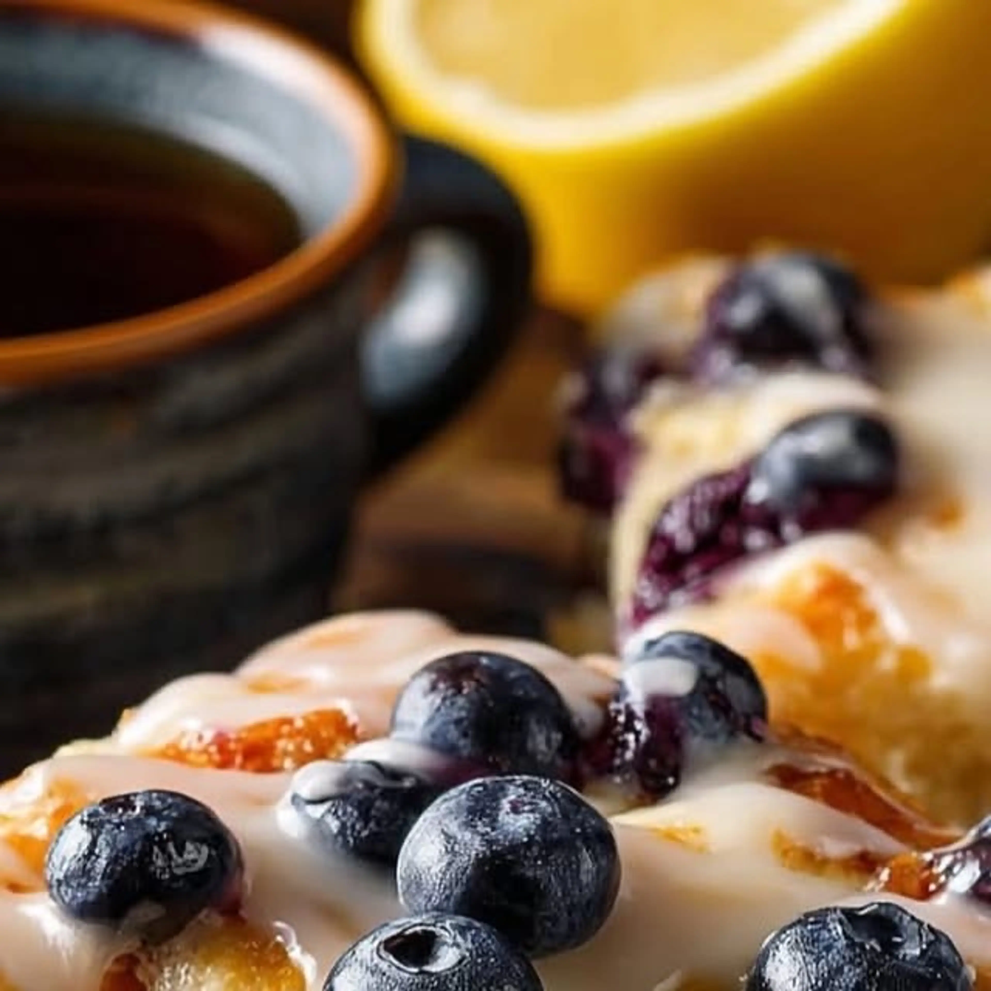 Blueberry Butter Swim Biscuits with Zesty Lemon Glaze