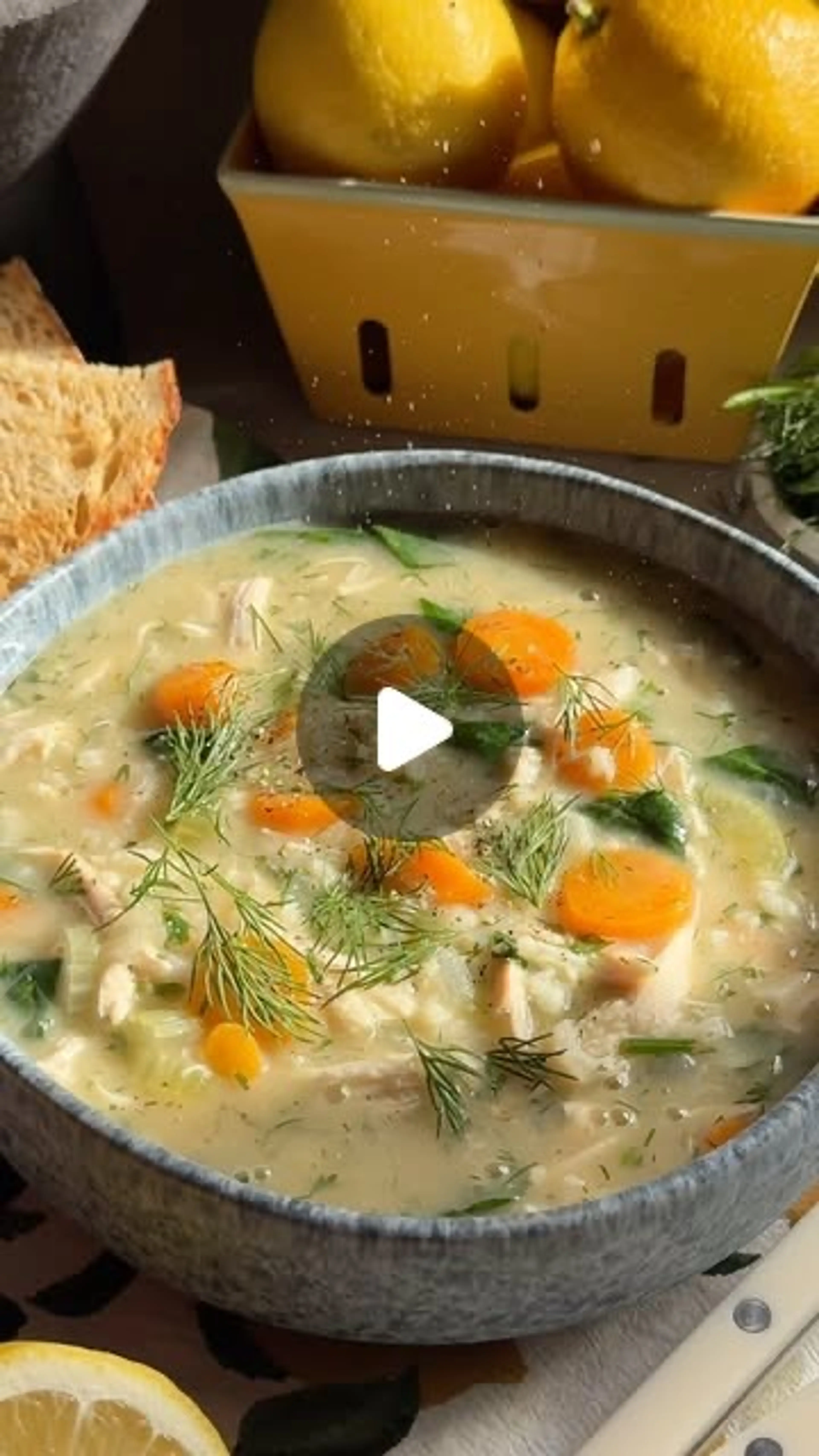Creamy Chicken Lemon Rice Soup