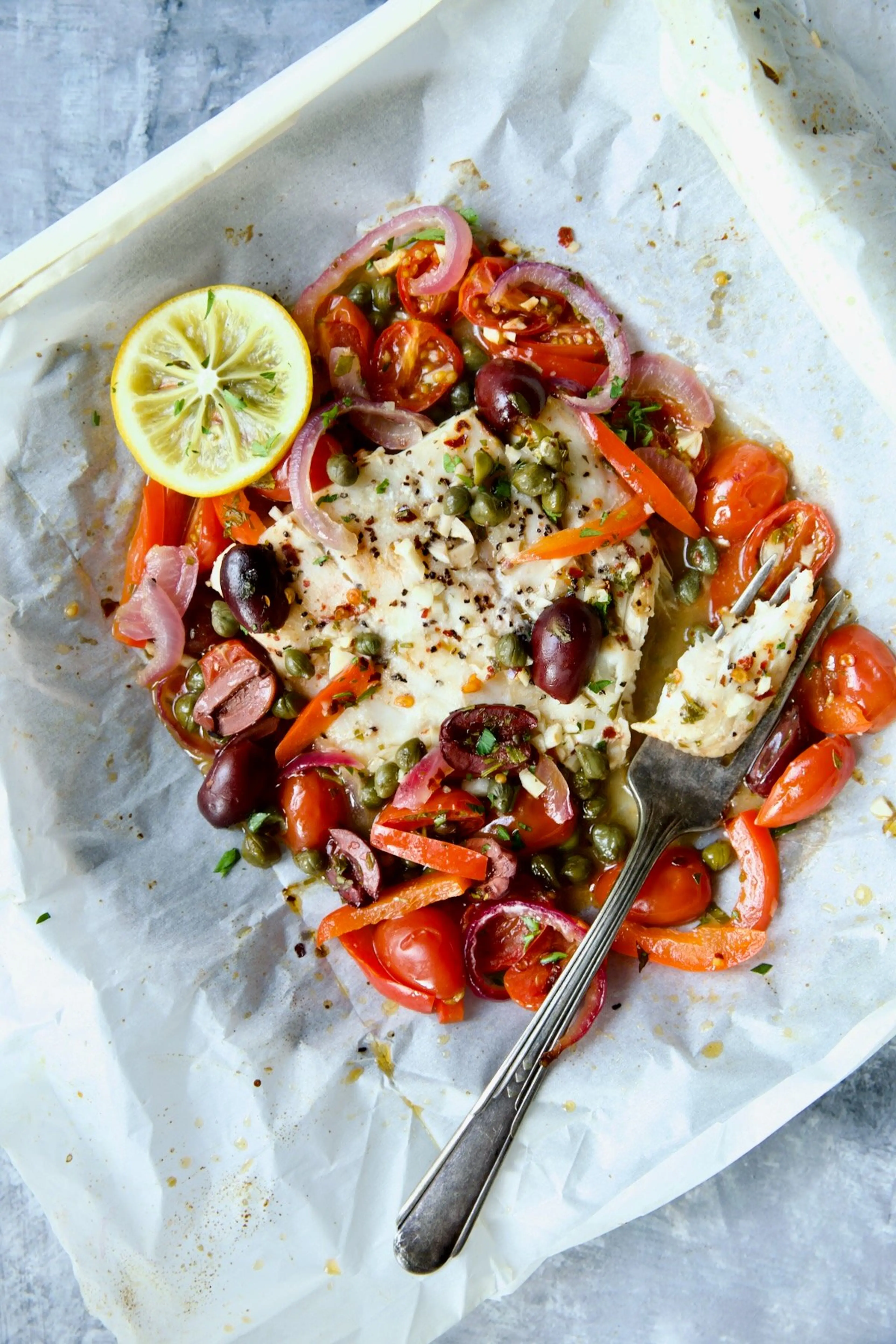 Mediterranean Fish Recipe en Papillote