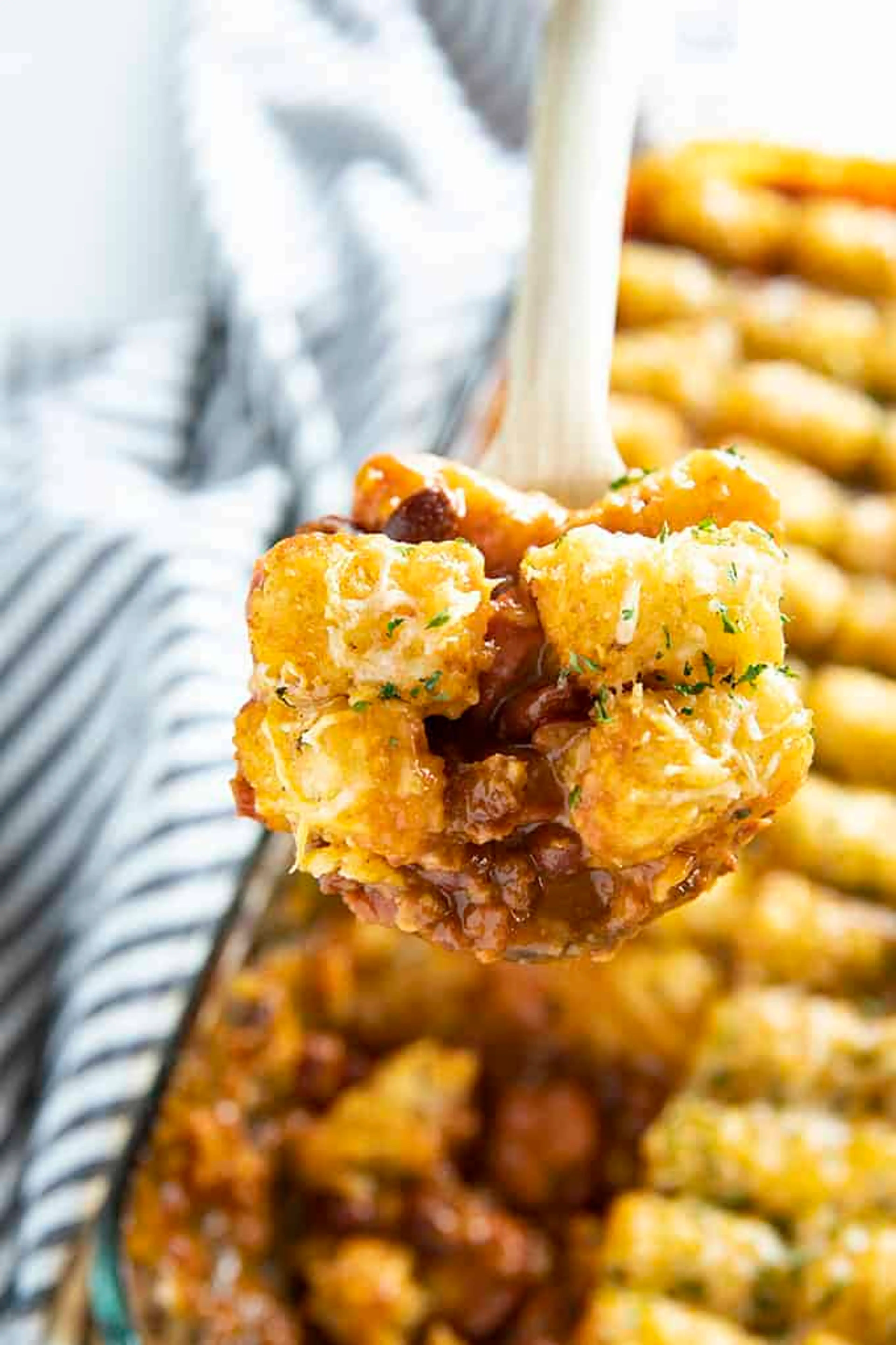 Tater Tot Chili Dog Casserole