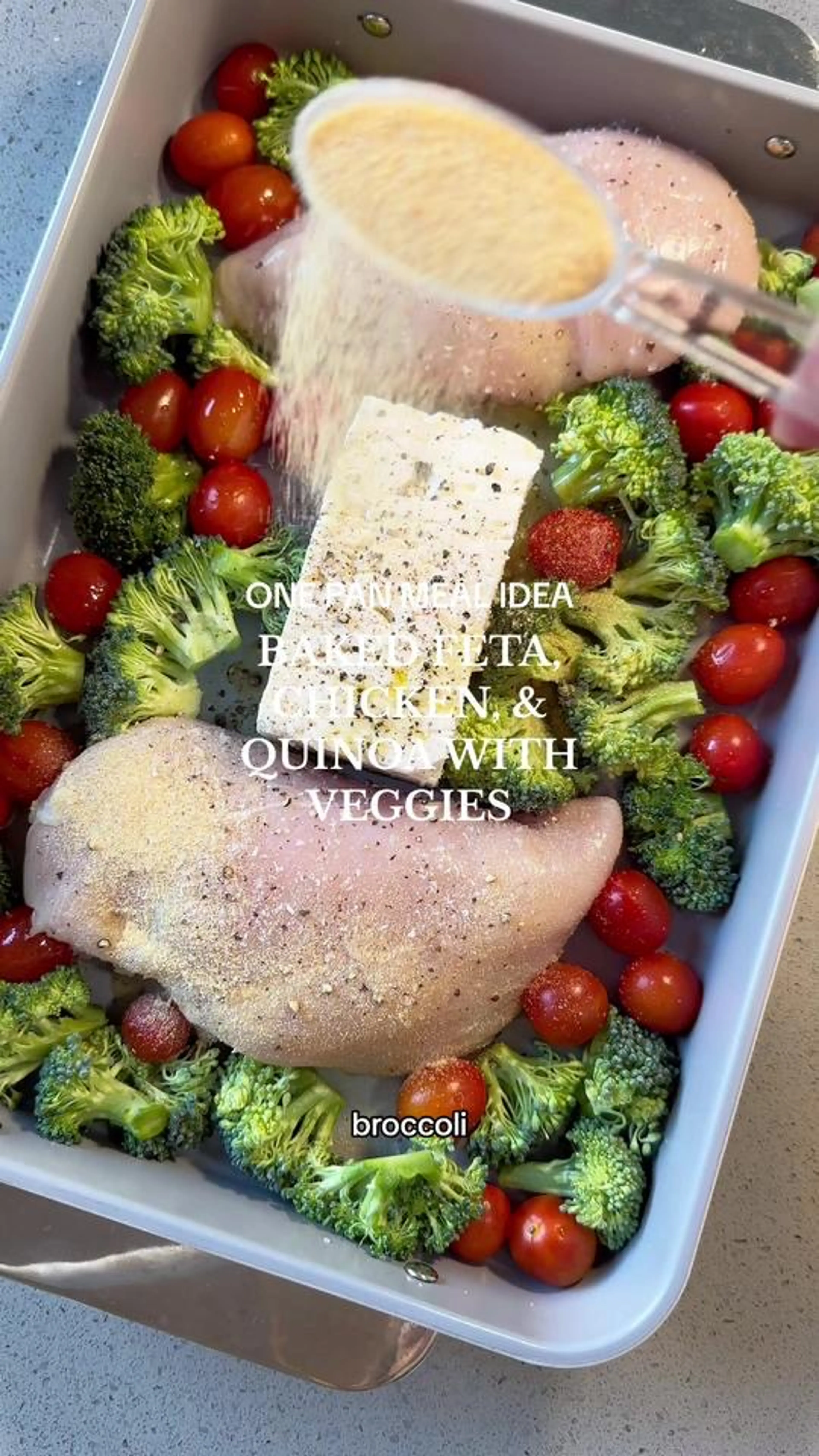 Baked Feta, Chicken & Quinoa with Veggies