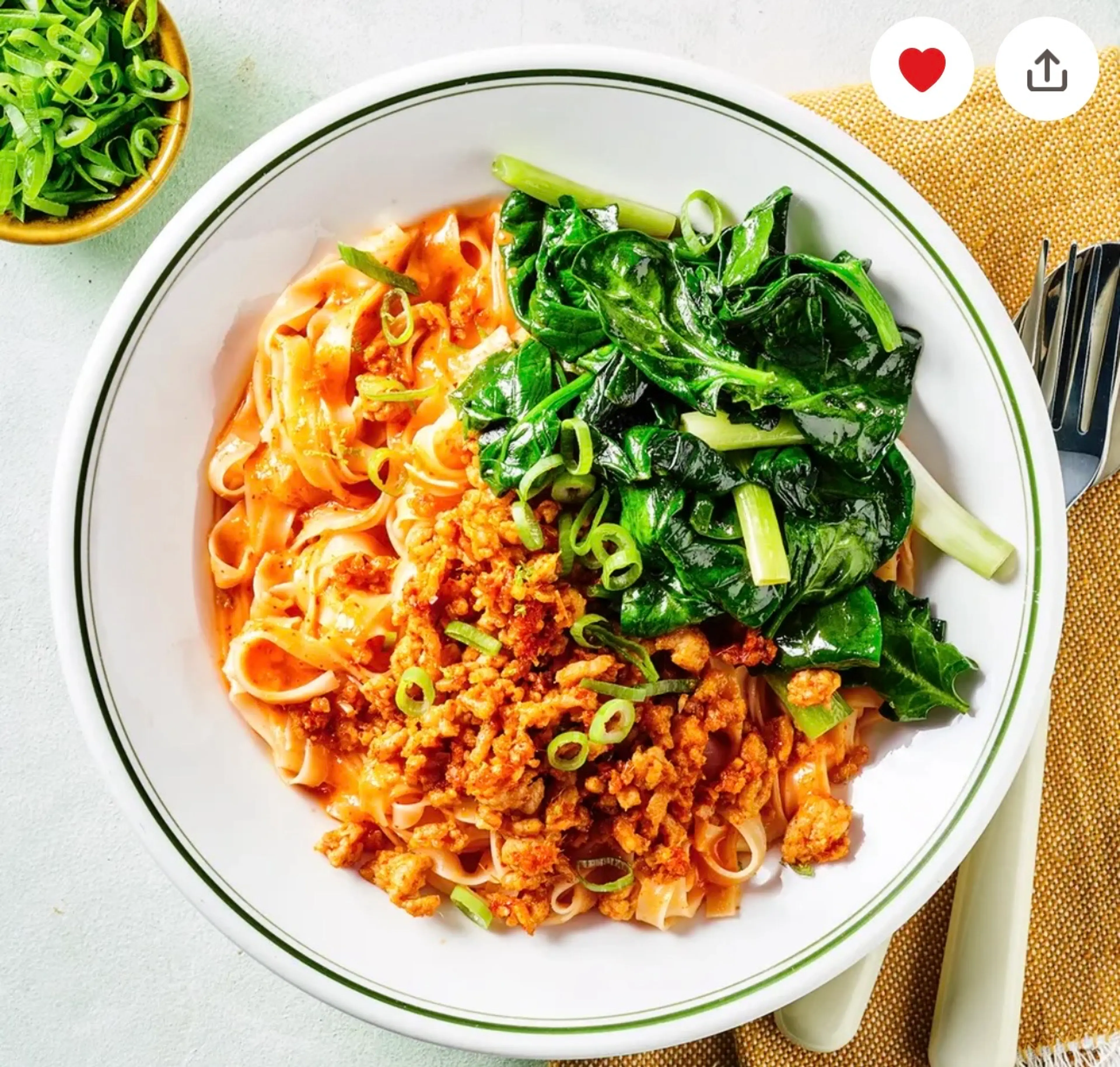Currynoedels met Gehakt en Spinazie