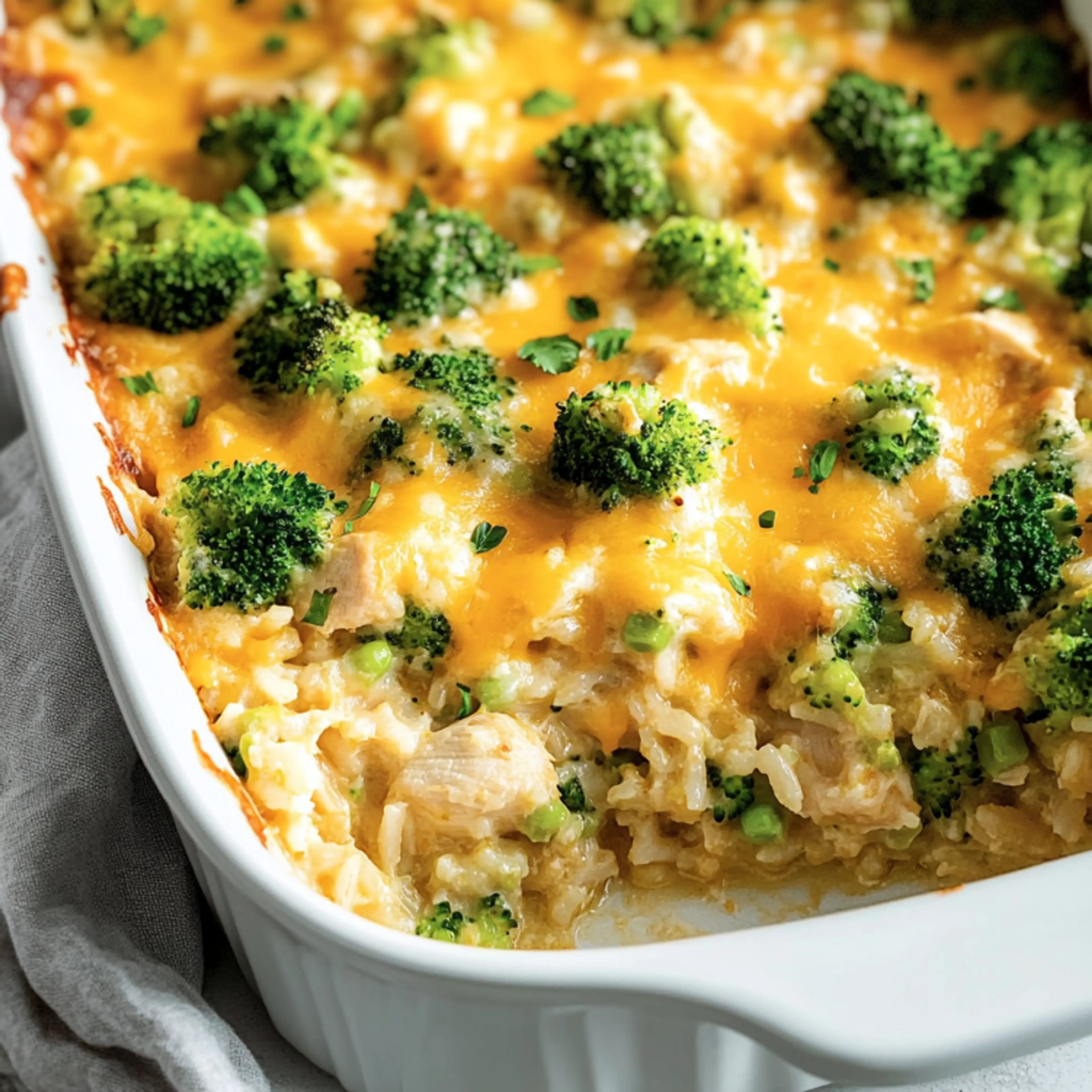 Cheesy Chicken Broccoli Rice Casserole