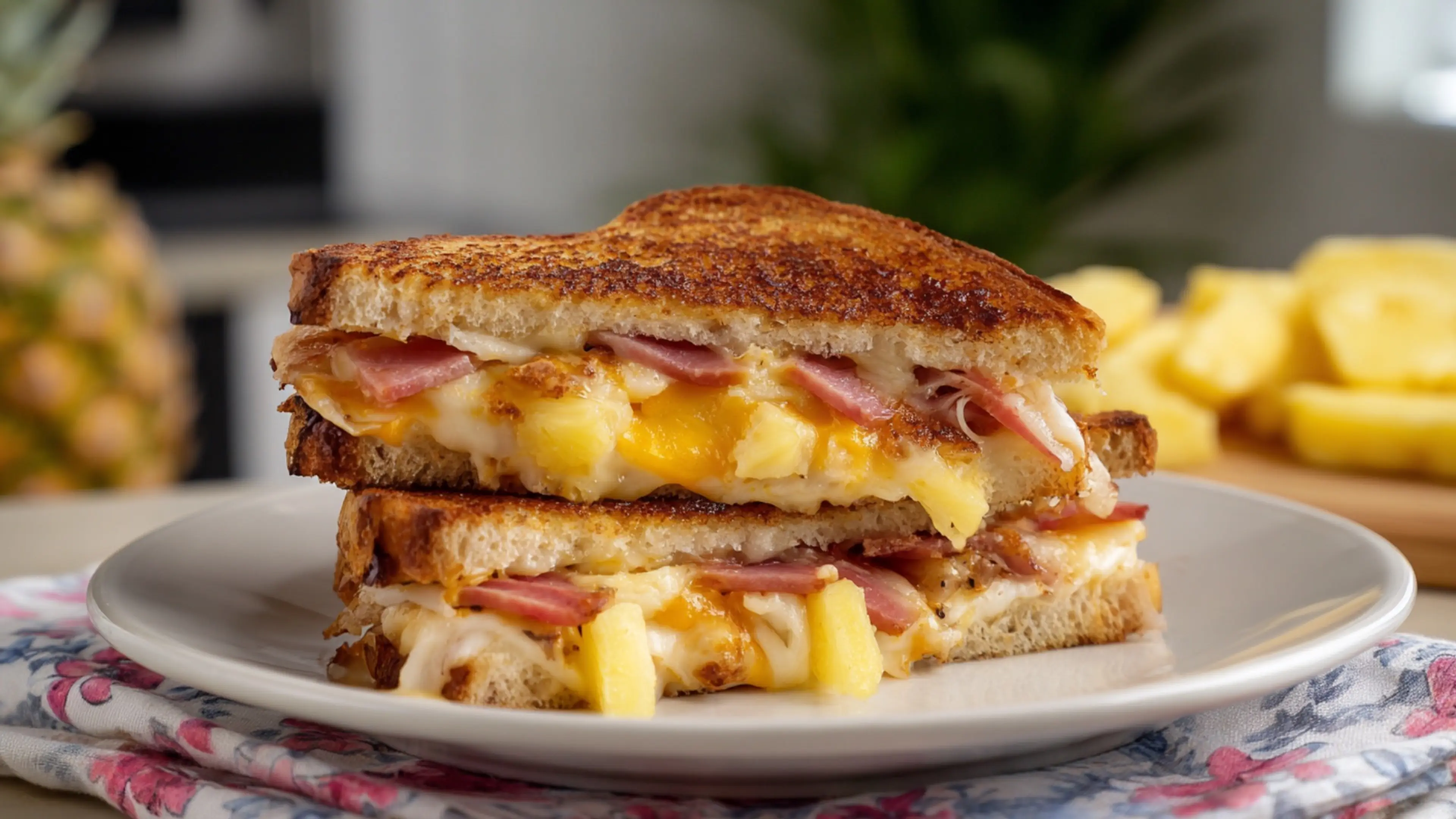 Hawaiianisches Grilled Cheese Sandwich