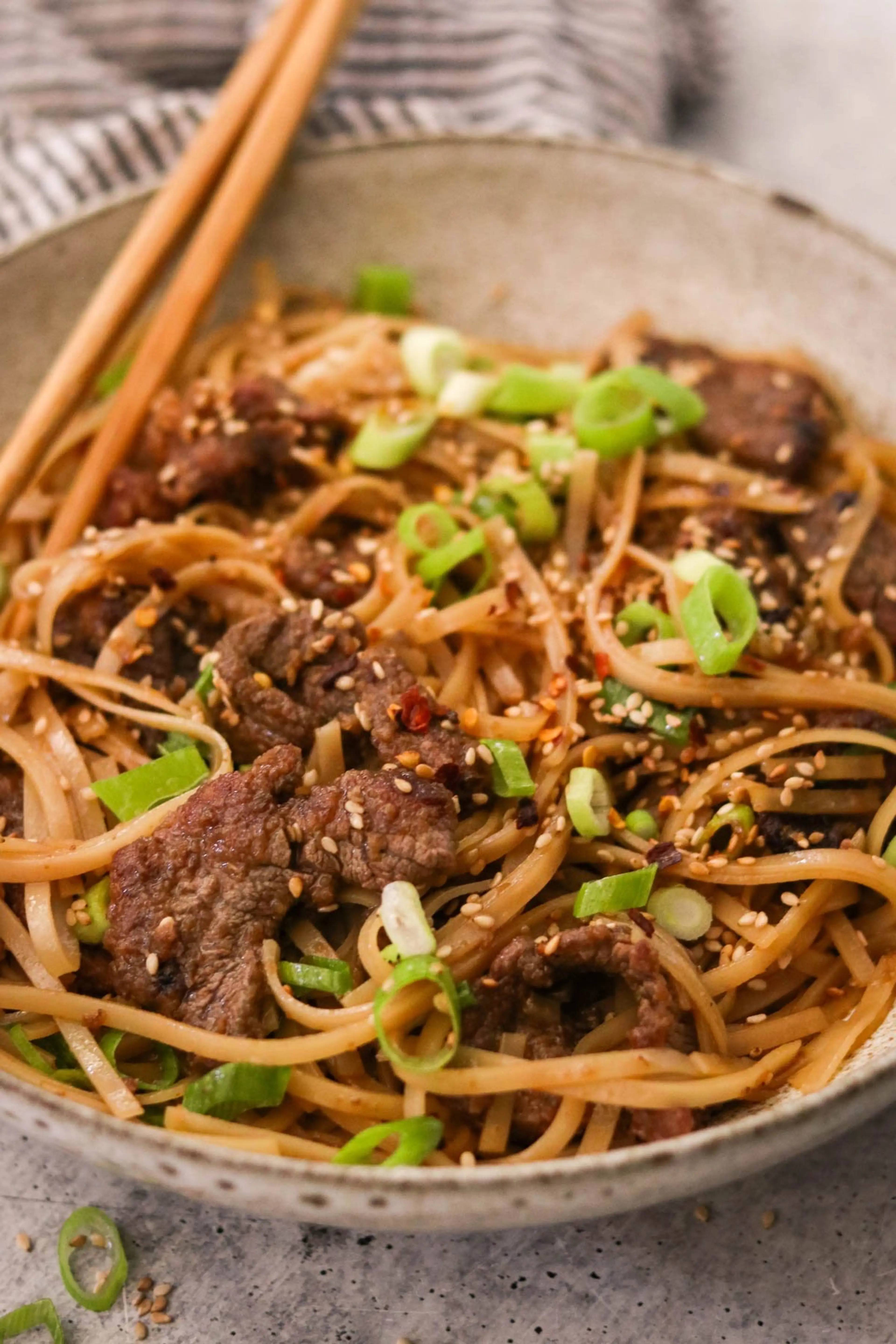 Easy Mongolian Beef Noodles in 30 Minutes