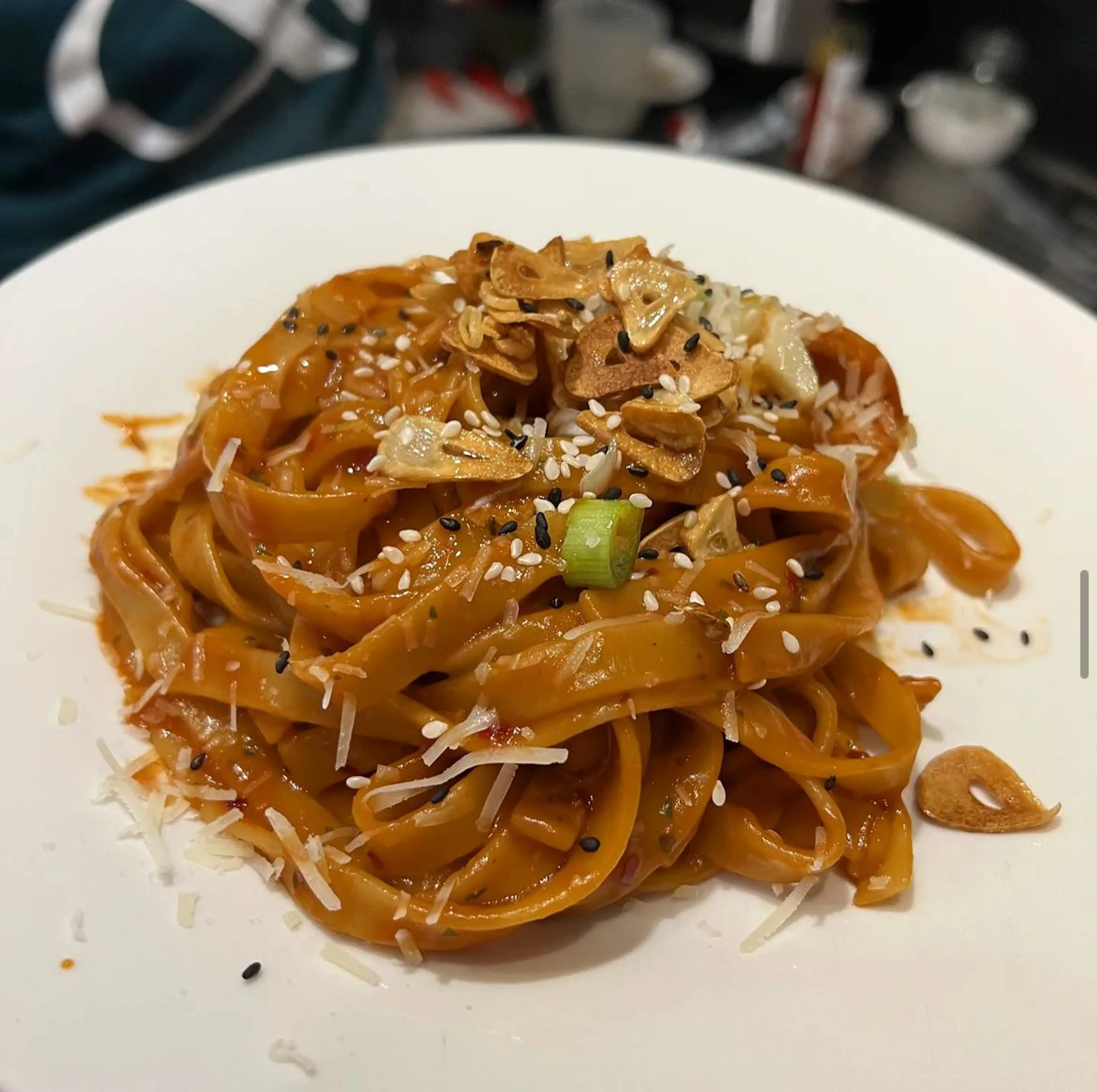 Spicy Asian Tomato And Garlic Noodles