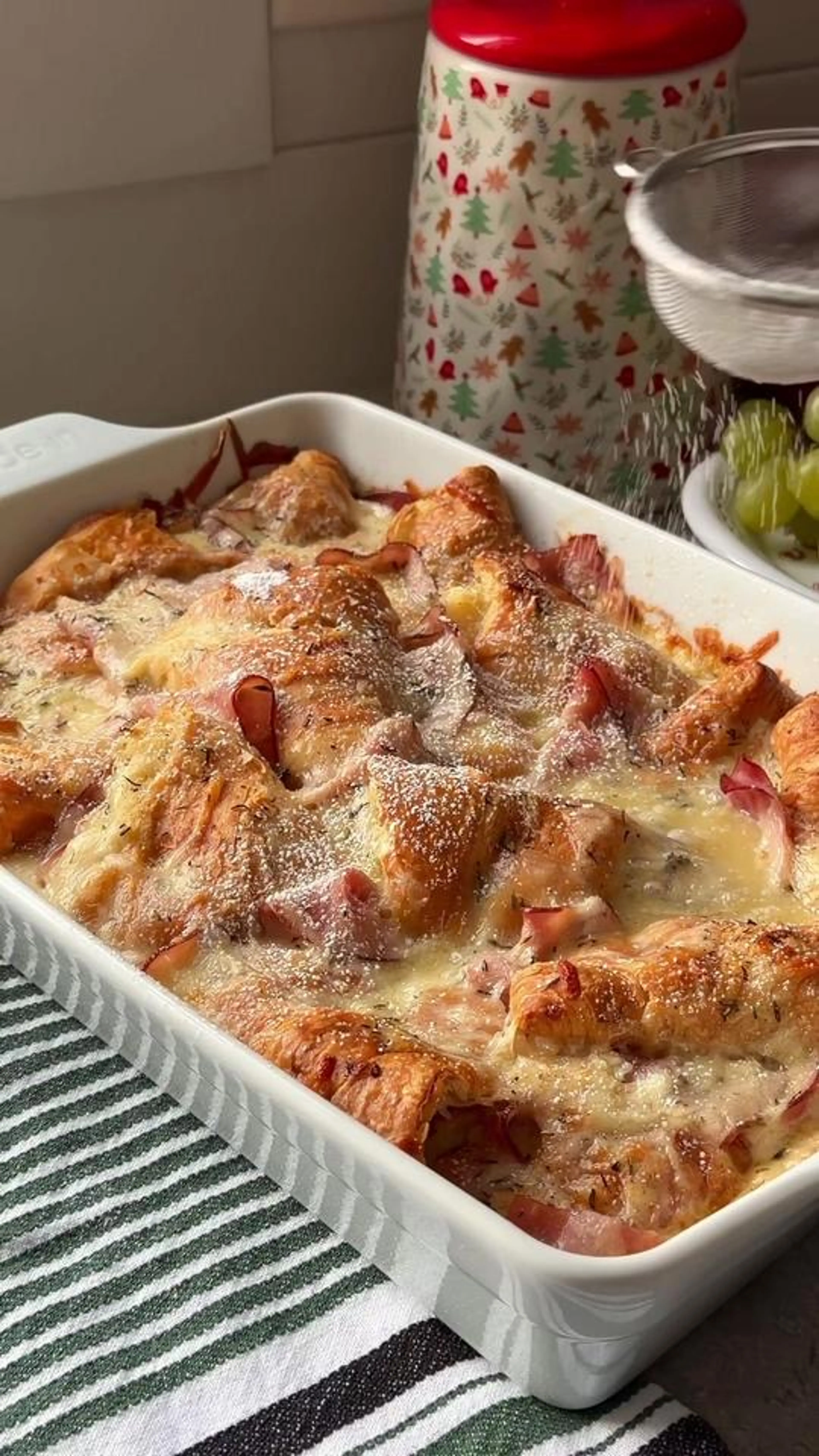 Overnight Ham & Cheese Croissant Casserole