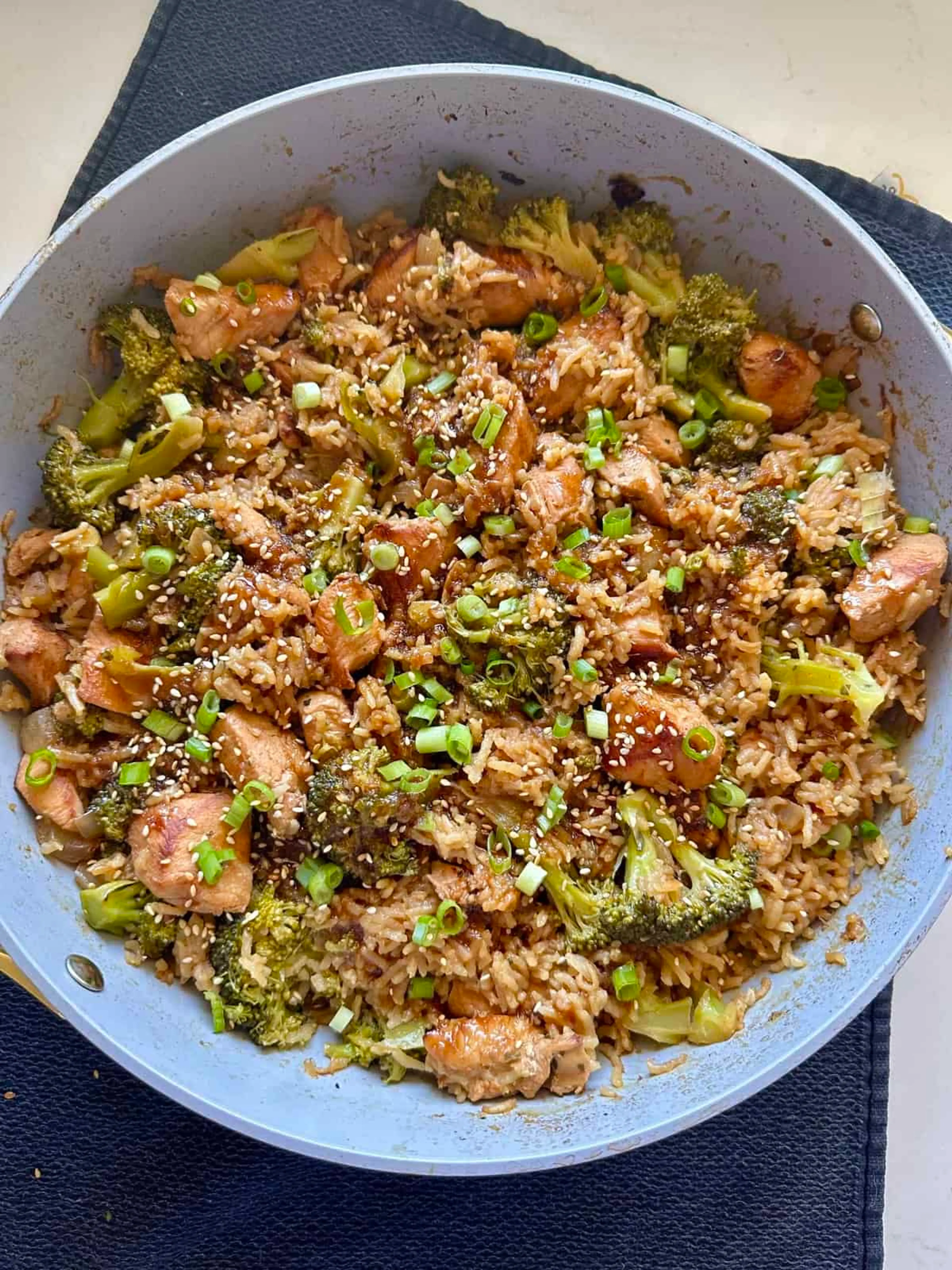 One Pan Honey Garlic Chicken Broccoli Rice