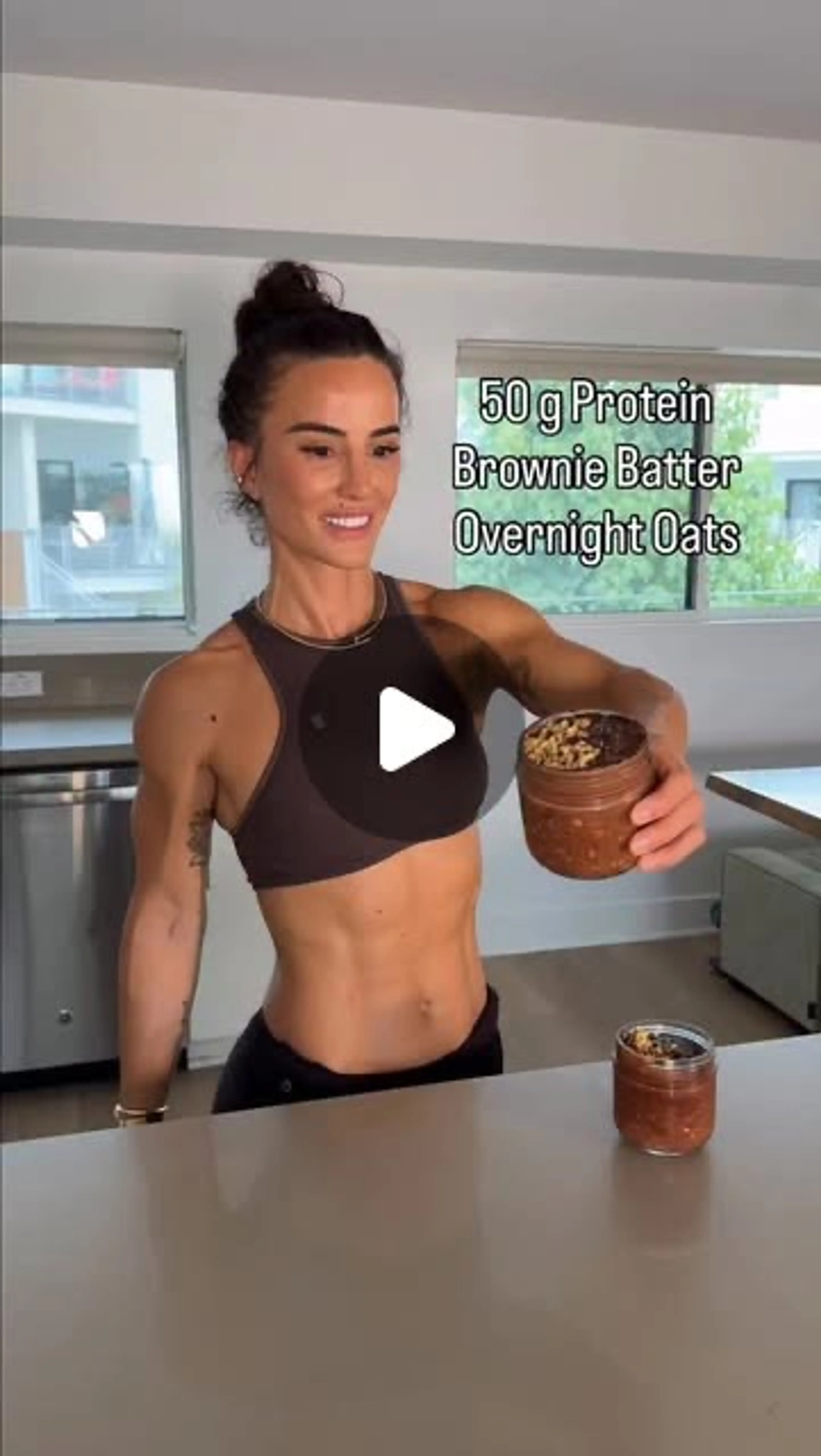 50g Protein Brownie Batter Overnight Oats - Antioxidant Rich