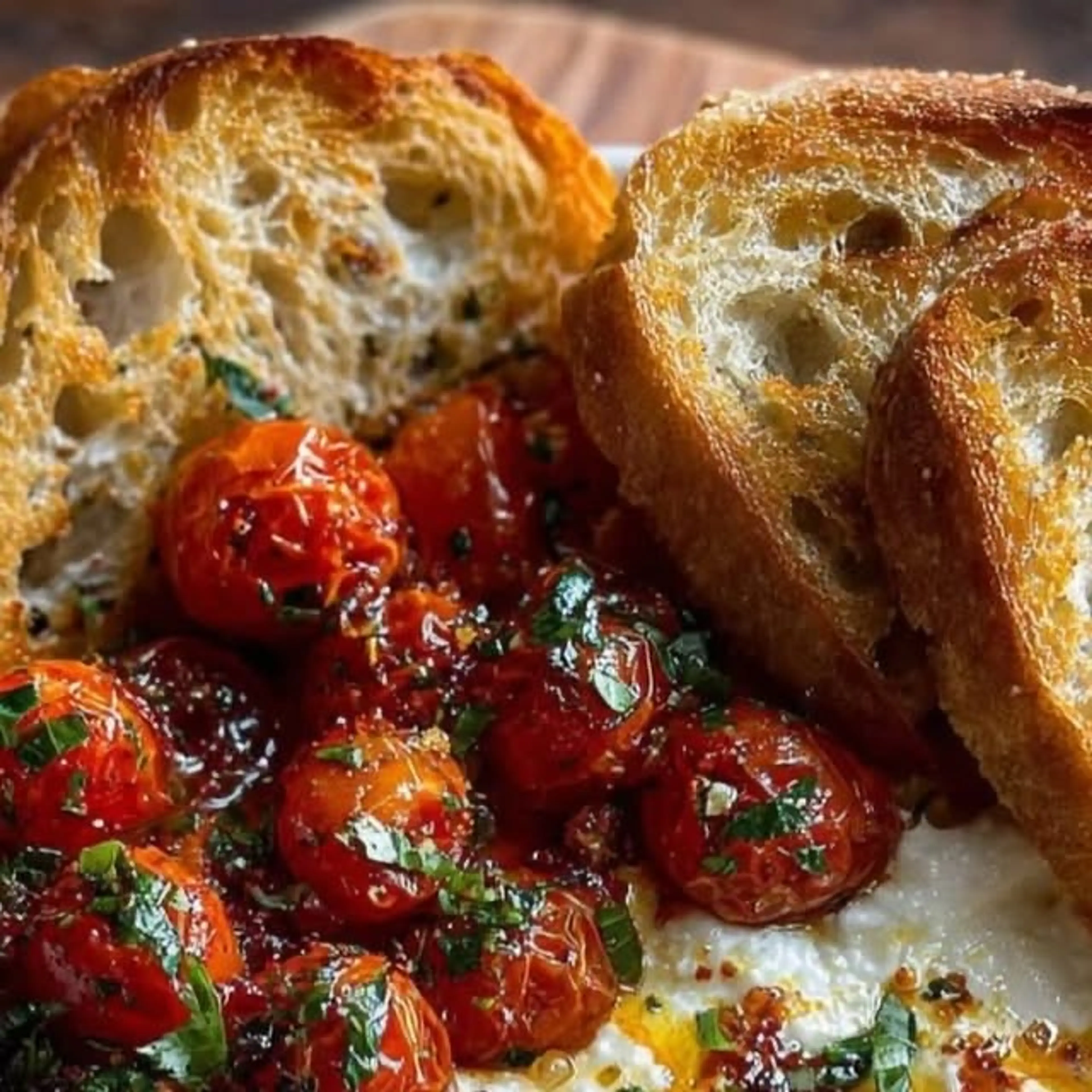 Hot Honey Tomato Burrata Dip