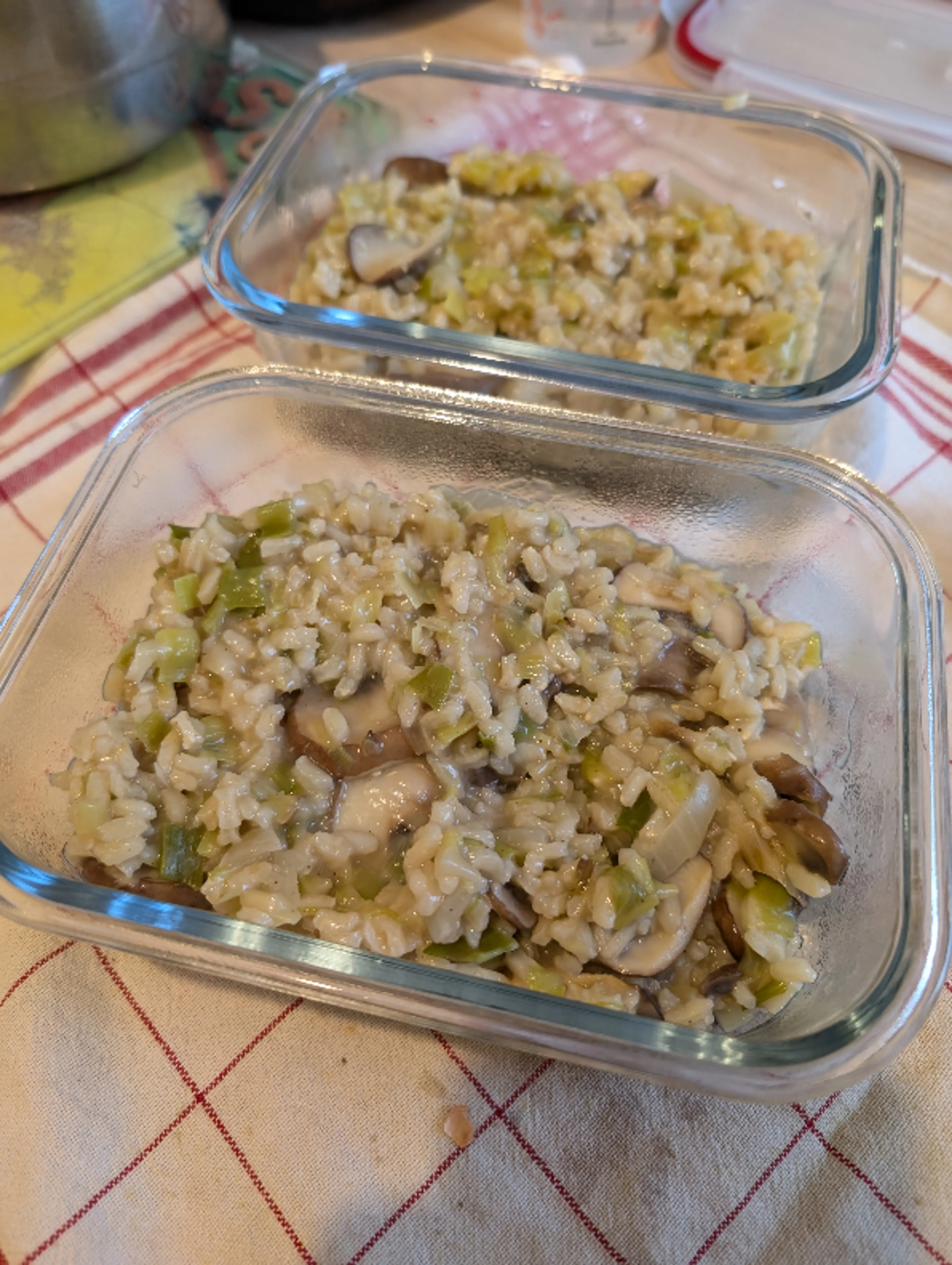 Risotto de poireaux et champignons