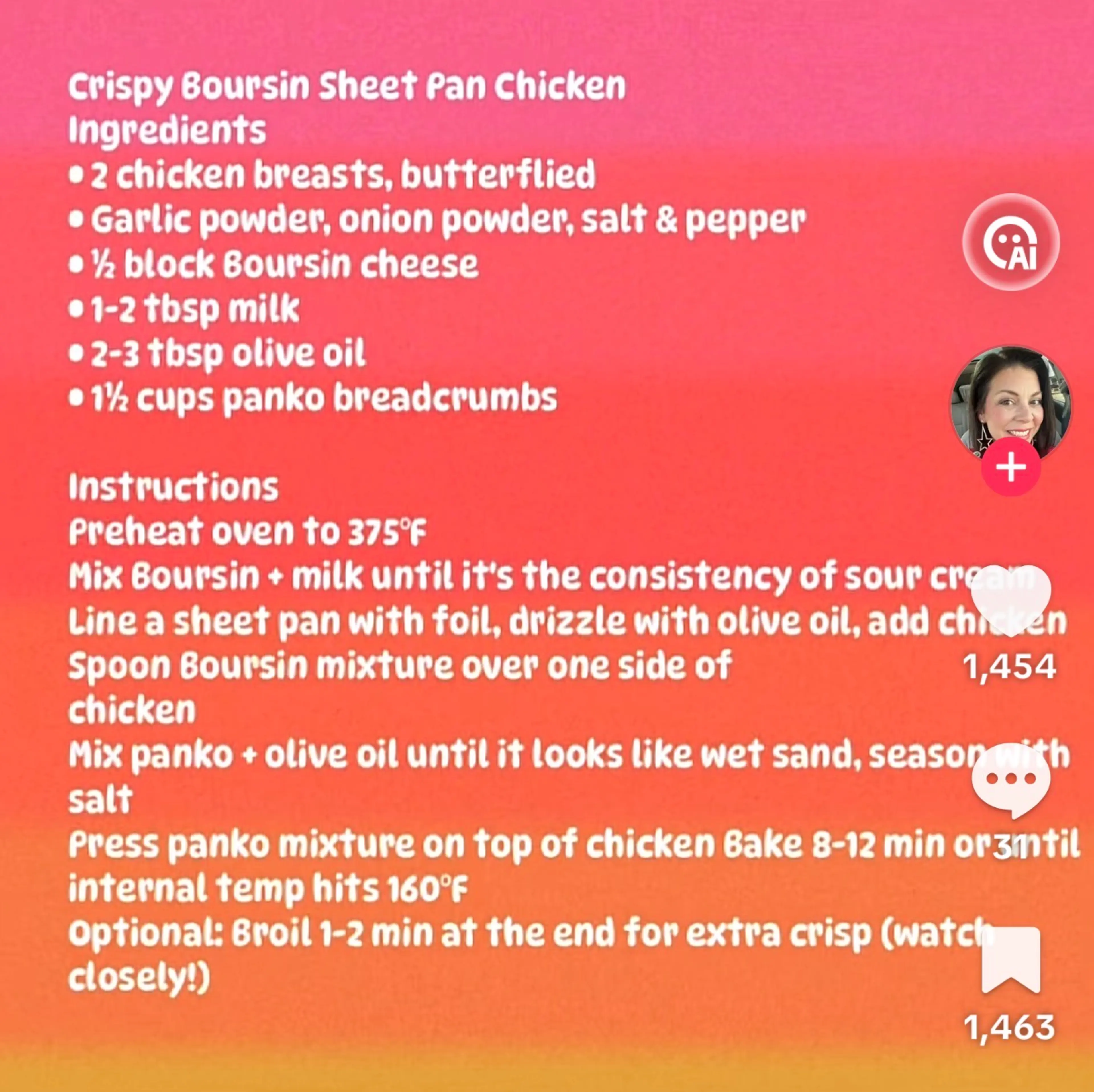 Crispy Boursin Sheet Pan Chicken