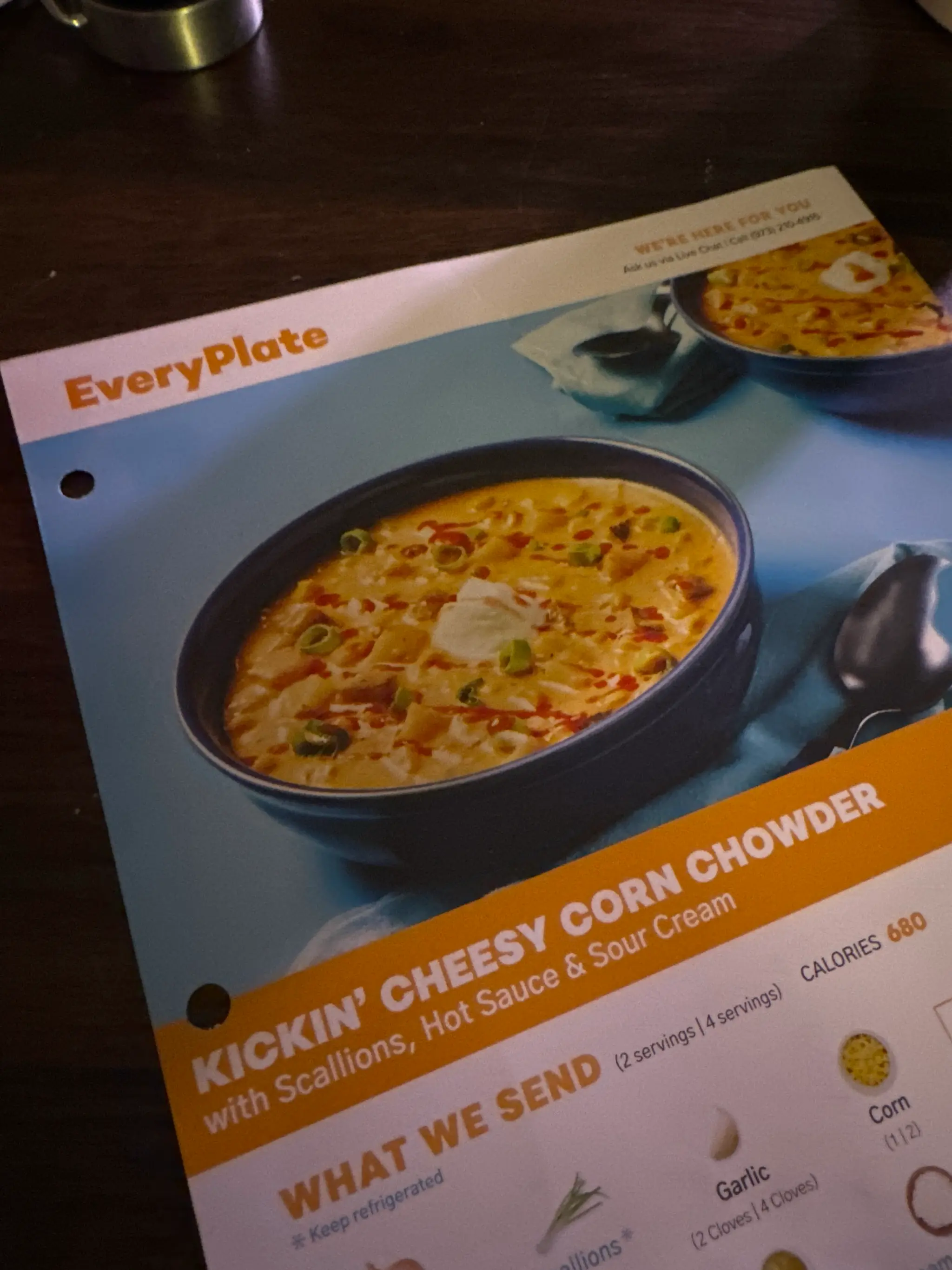KICKIN' CHEESY CORN CHOWDER with Scallions, Hot Sauce & Sour