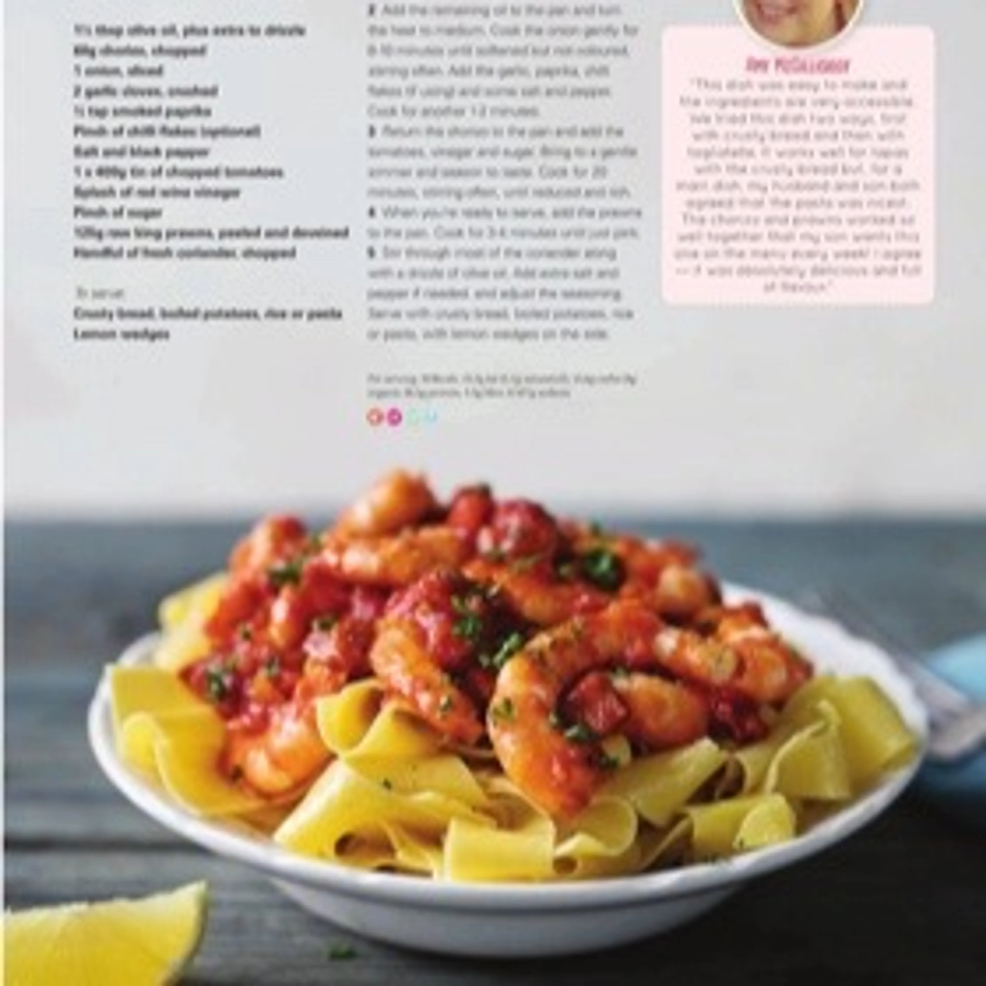 Smoky Prawns With Tomato, Chorizo And Coriander