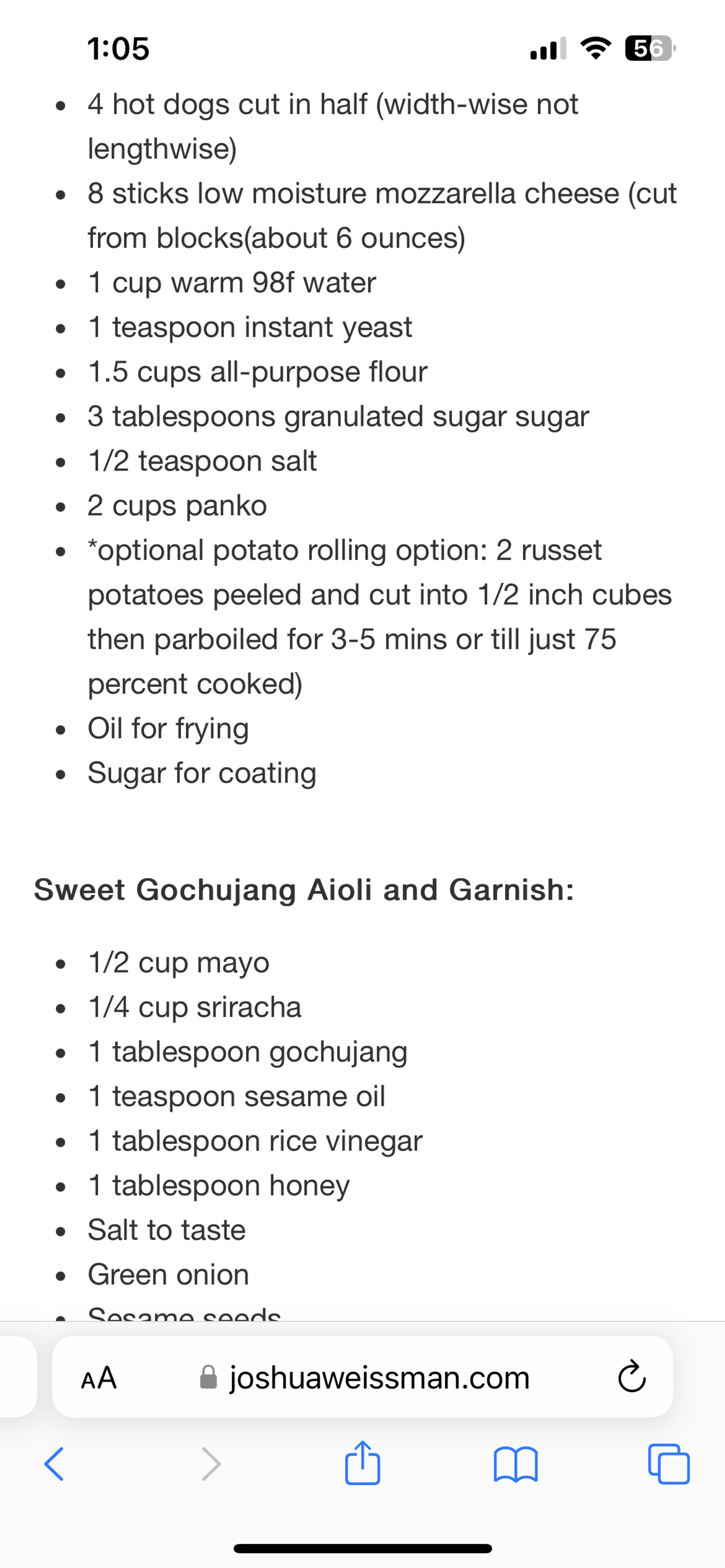 Josh's Korean Corn Dogs