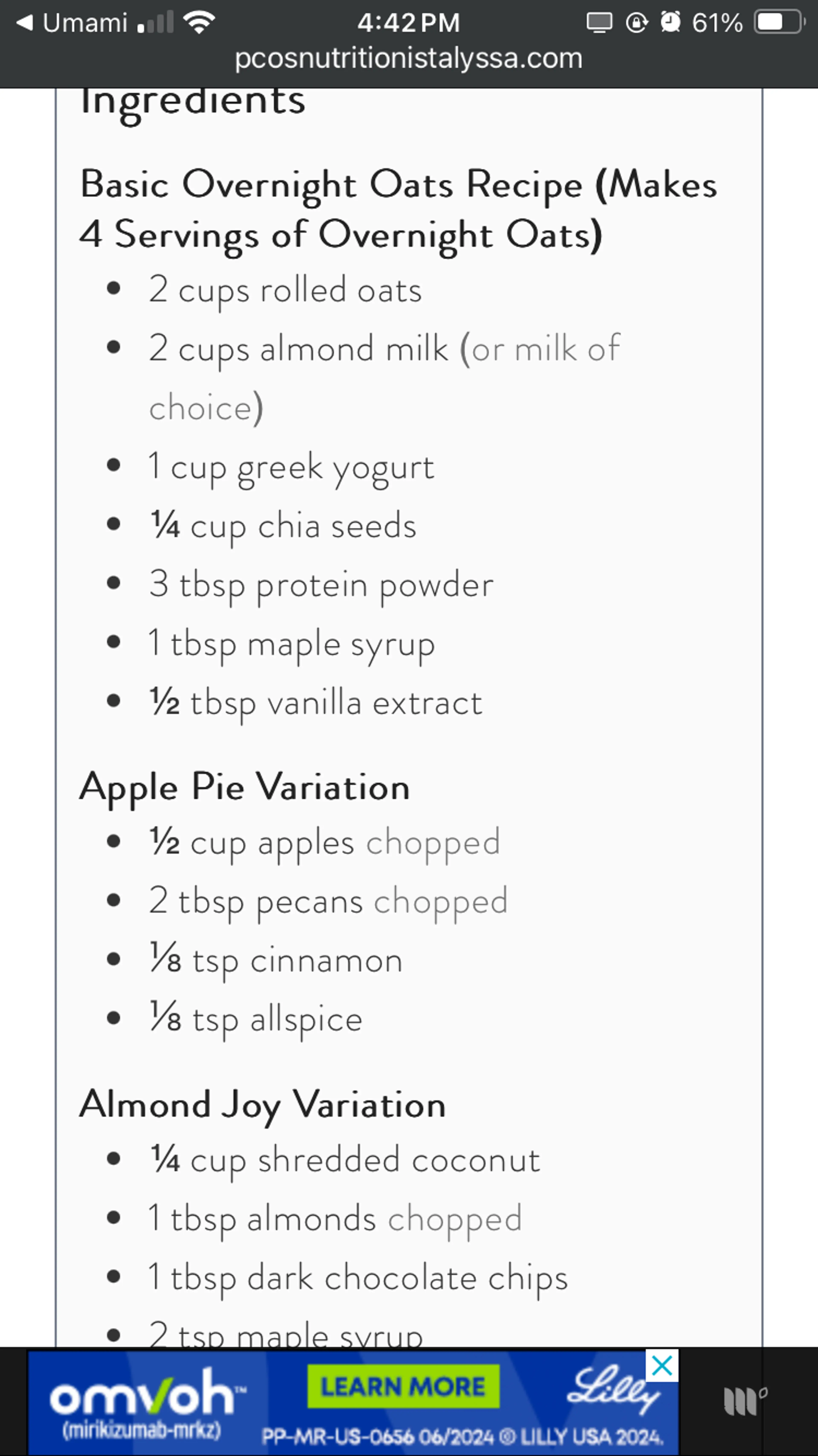 PCOS Overnight Oats: 4 Different Ways