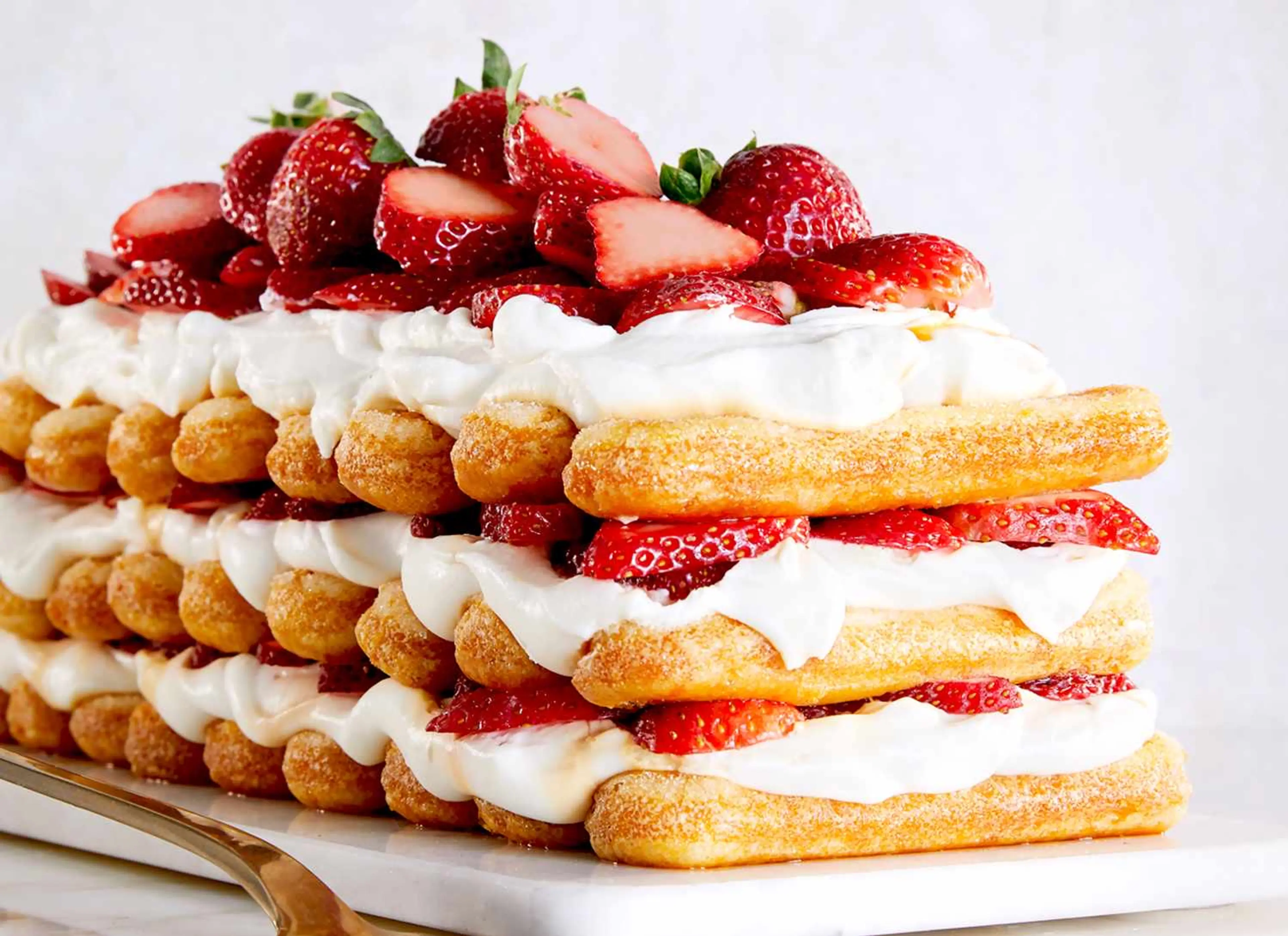 No-Bake Strawberries-and-Cream Stack Cake