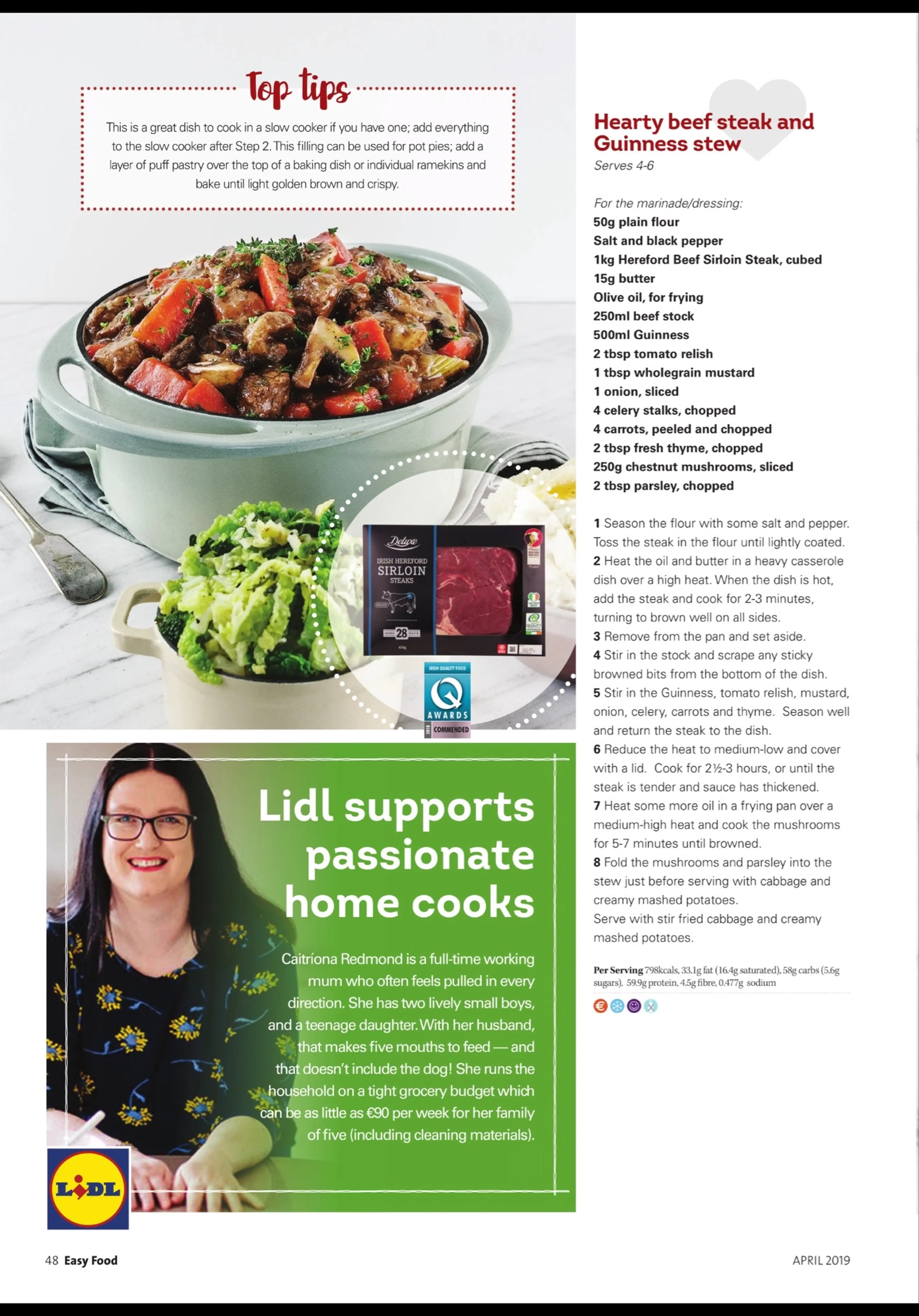 Hearty beef steak and Guinness stew