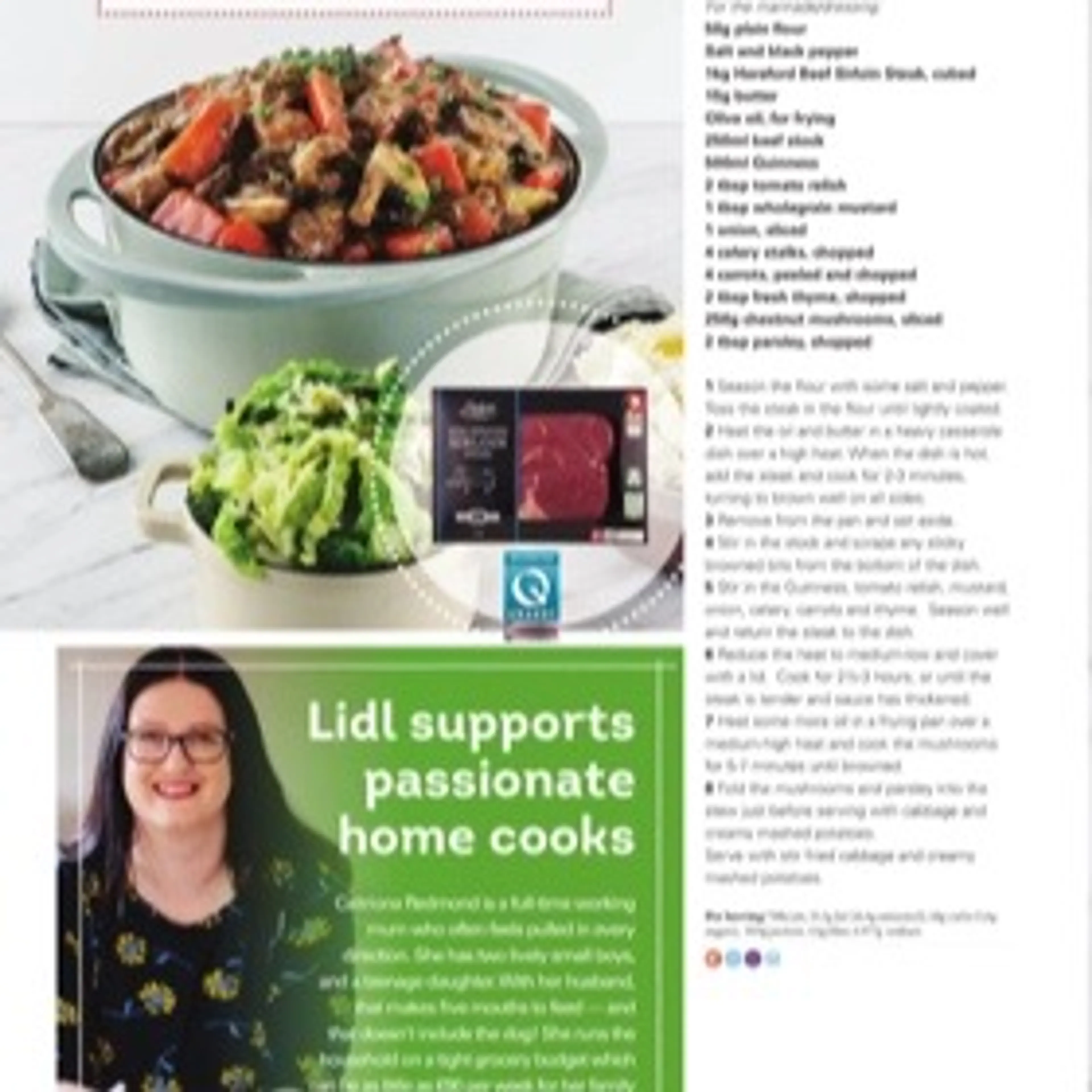 Hearty beef steak and Guinness stew