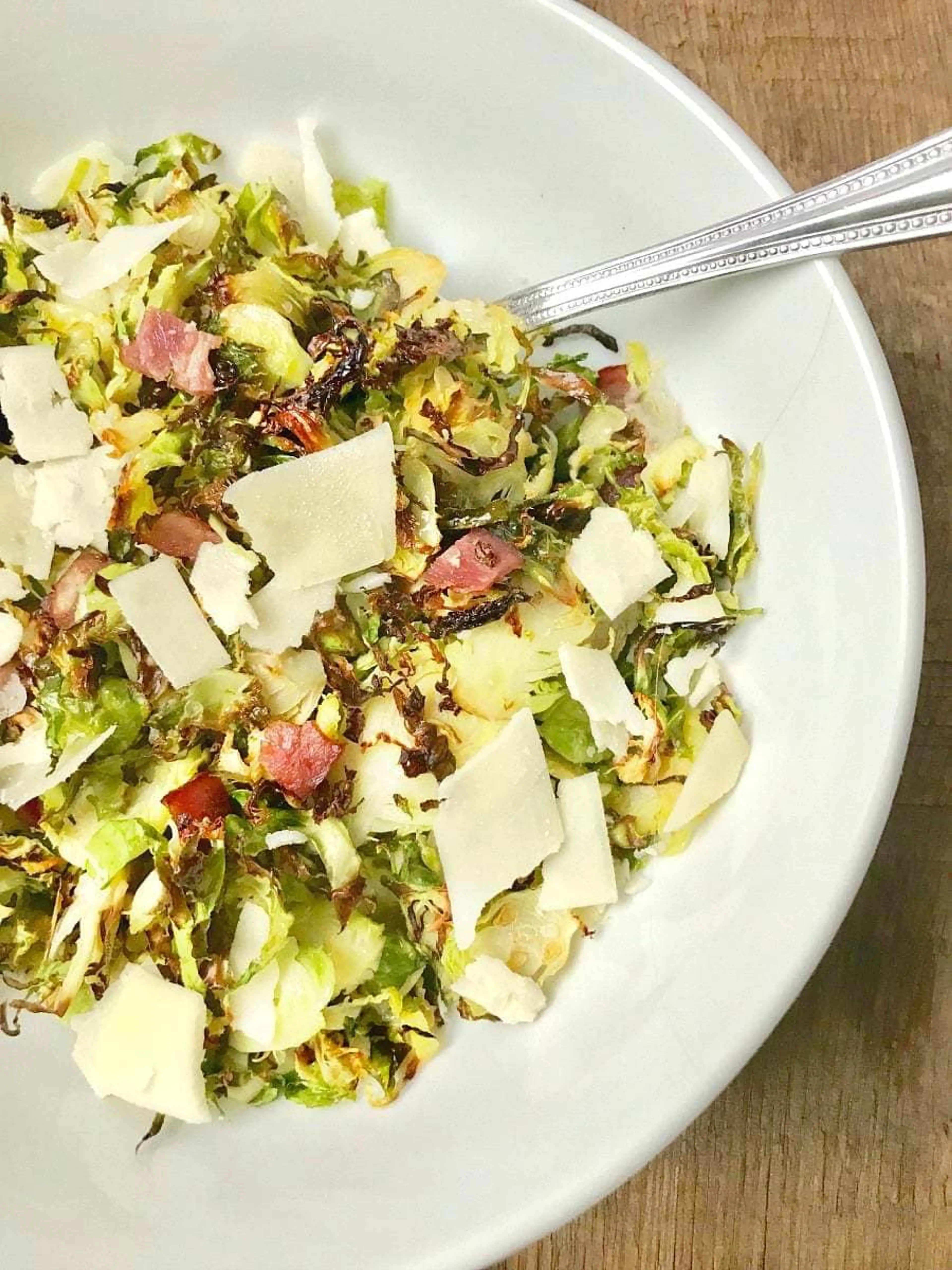 Crispy Brussels Sprouts with Bacon, Parmesan, and Balsamic