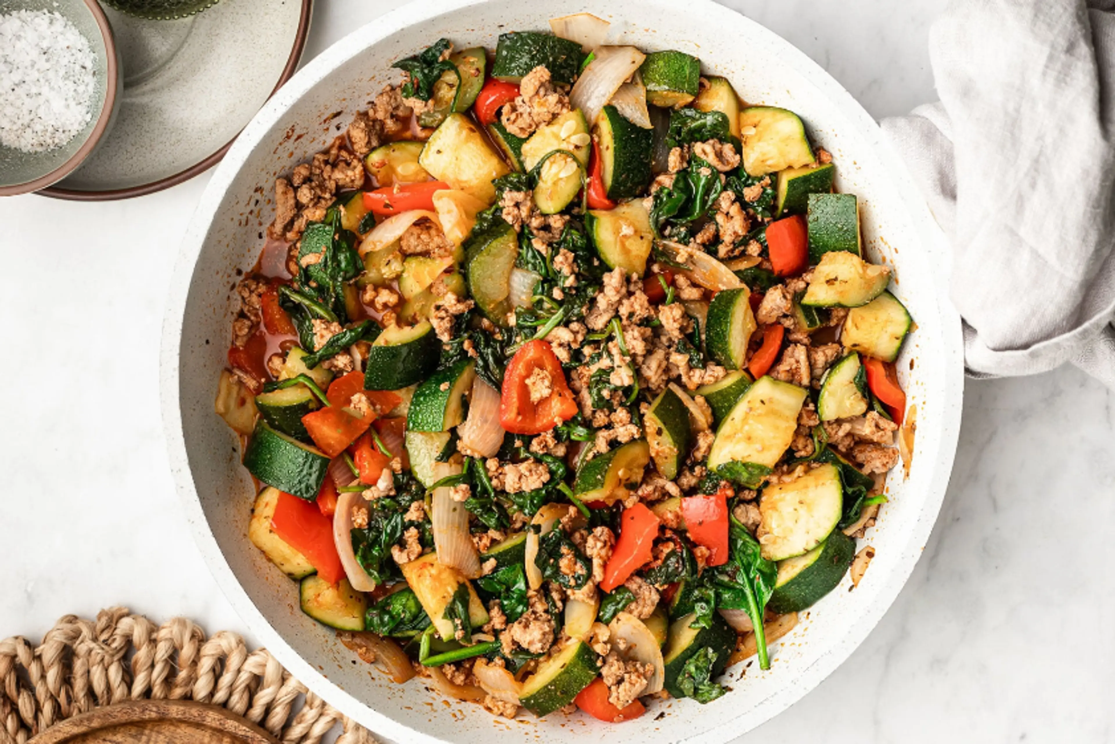 Easy Ground Turkey and Zucchini Skillet
