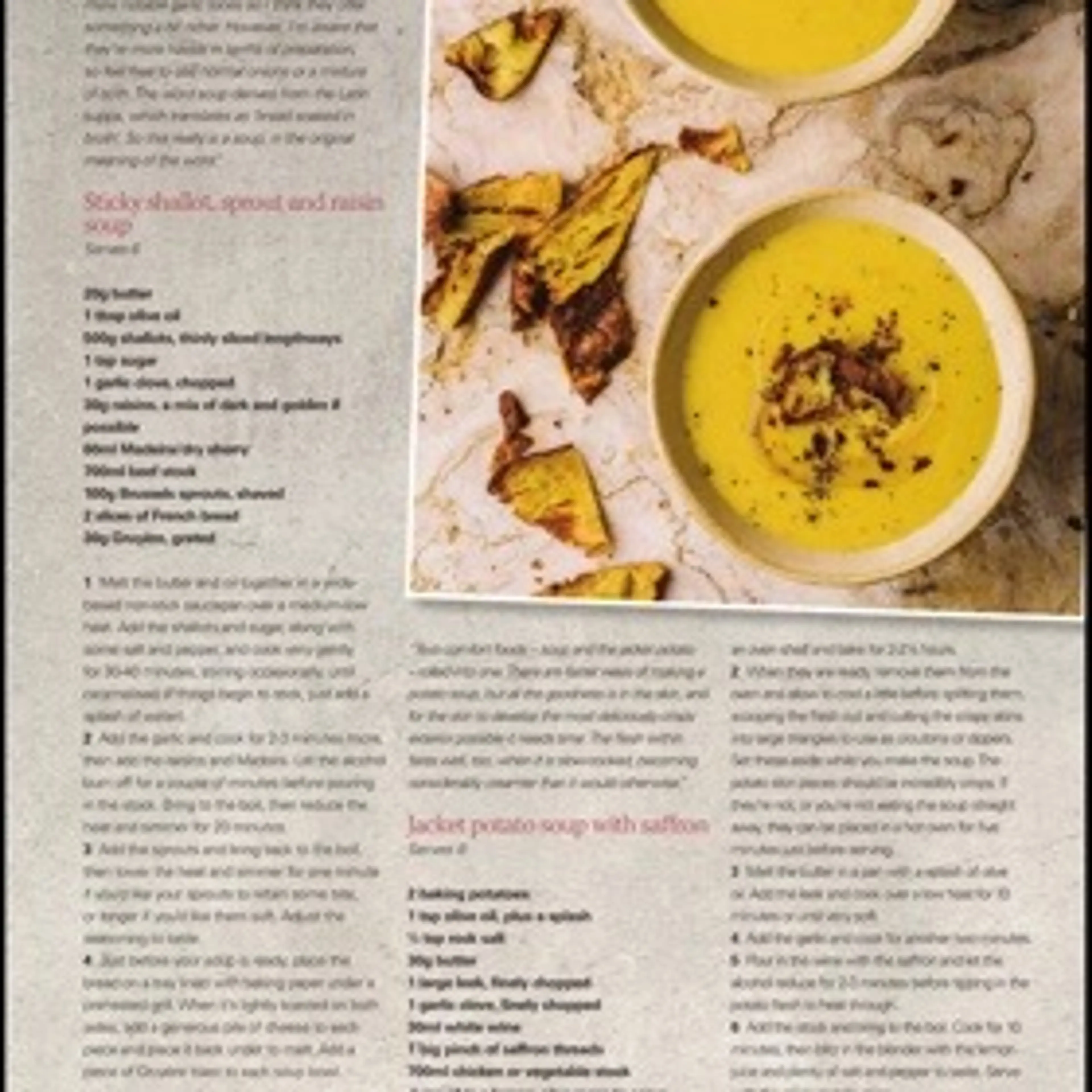 Jacket potato soup with saffron