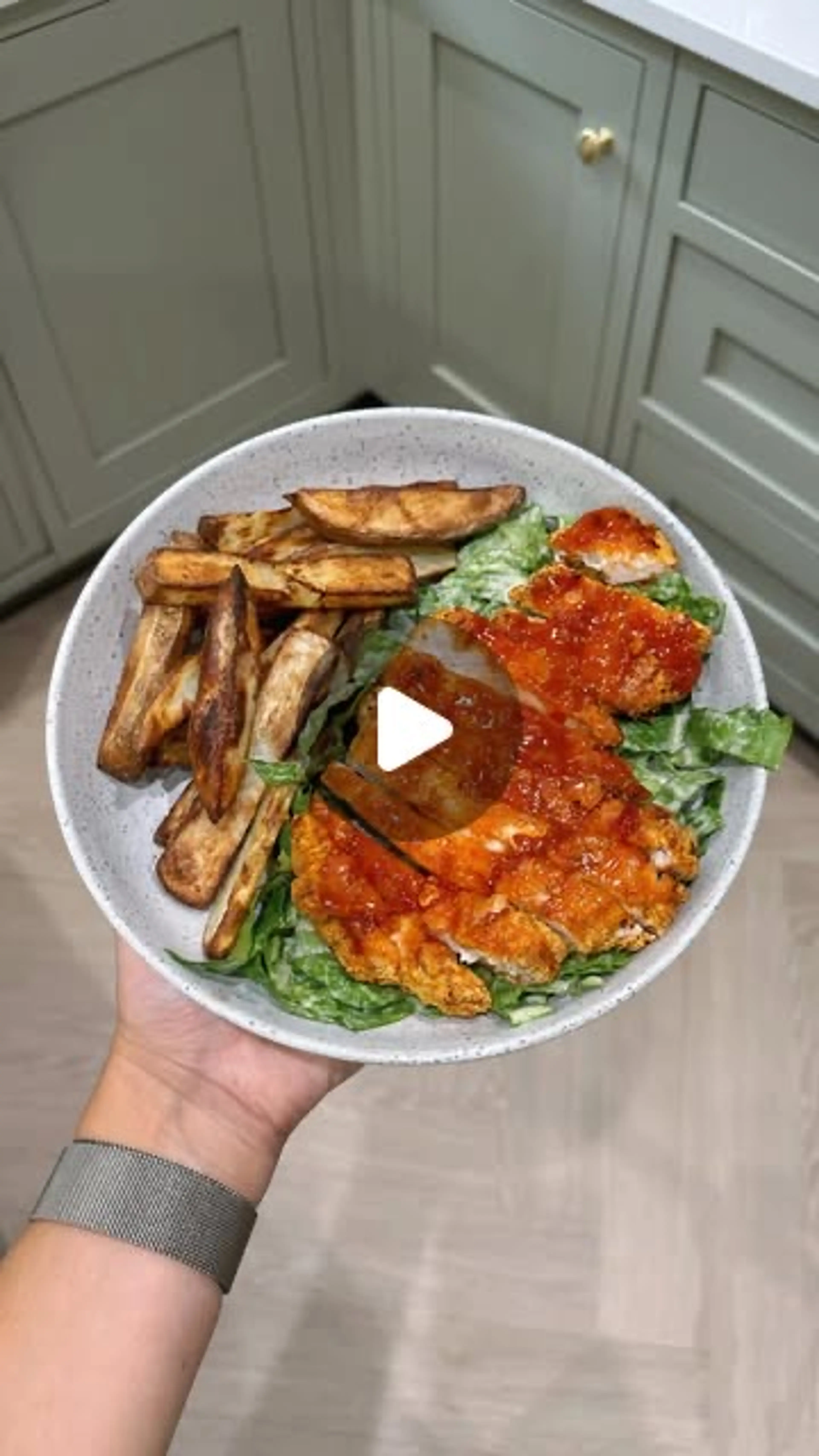 Crispy Chicken With Caesar Salad