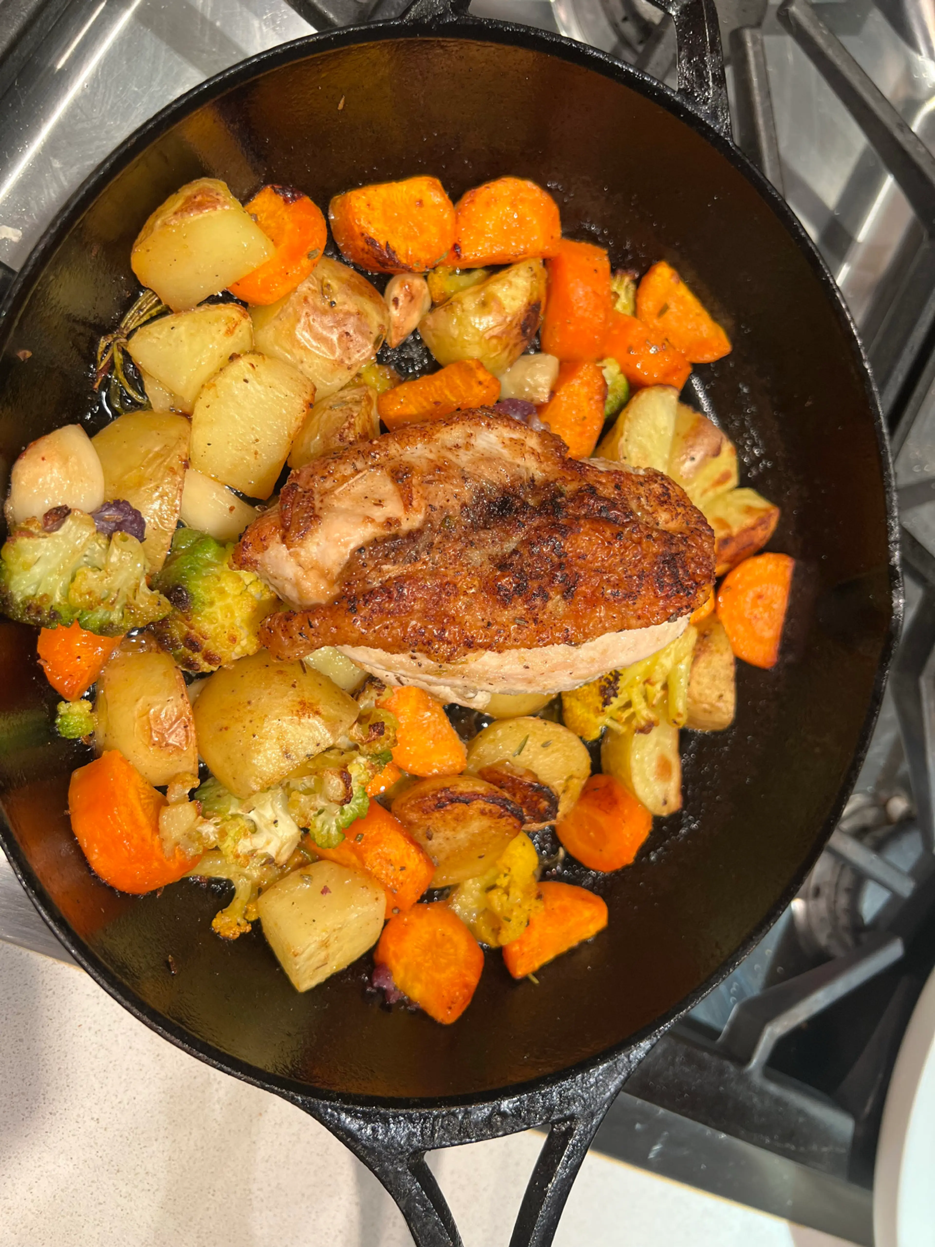 Cast Iron Baked Bone In Chicken Breast
