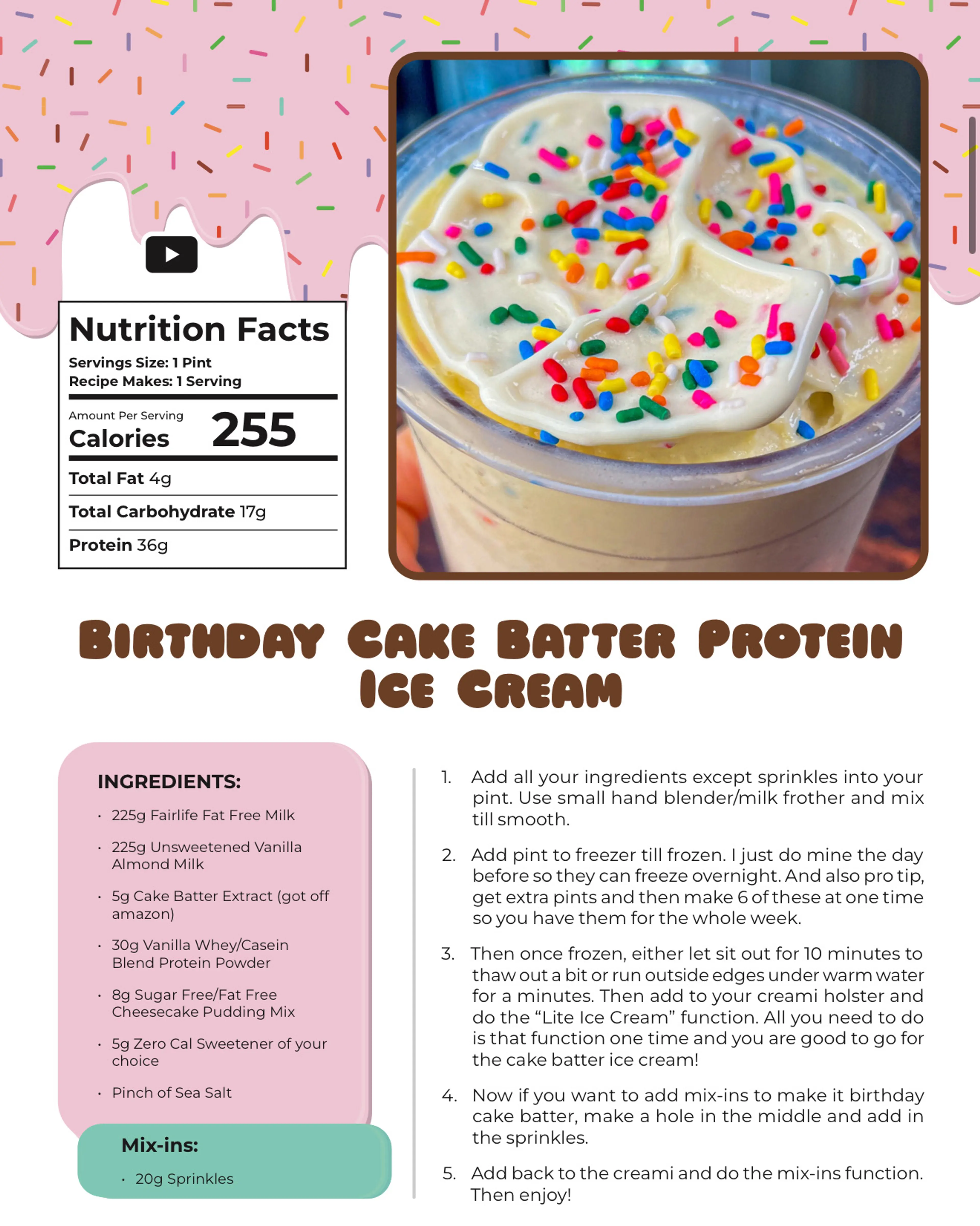 Birthday Cake Batter Protein Ice Cream