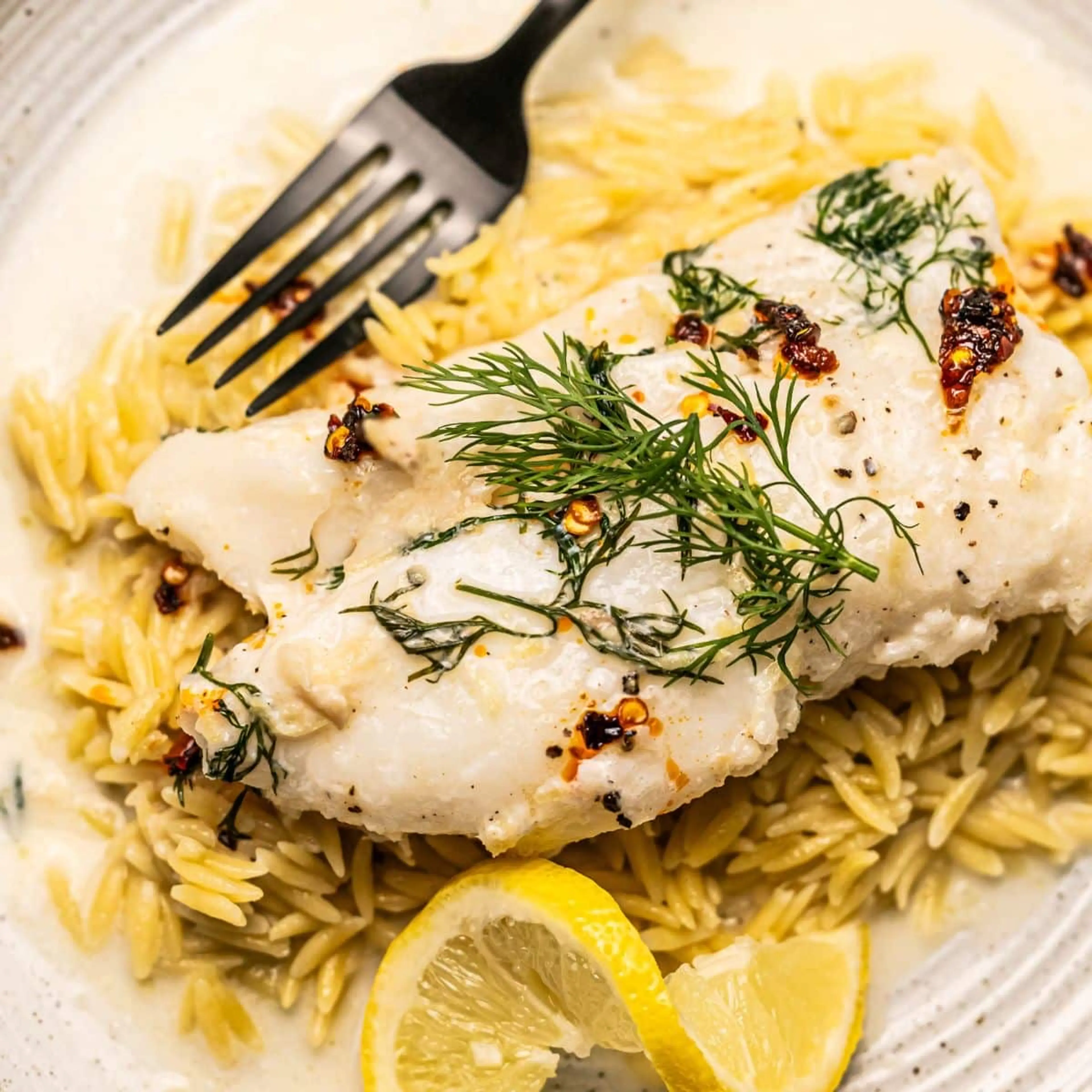 Poached Cod in Coconut Milk with Dill & Lemon