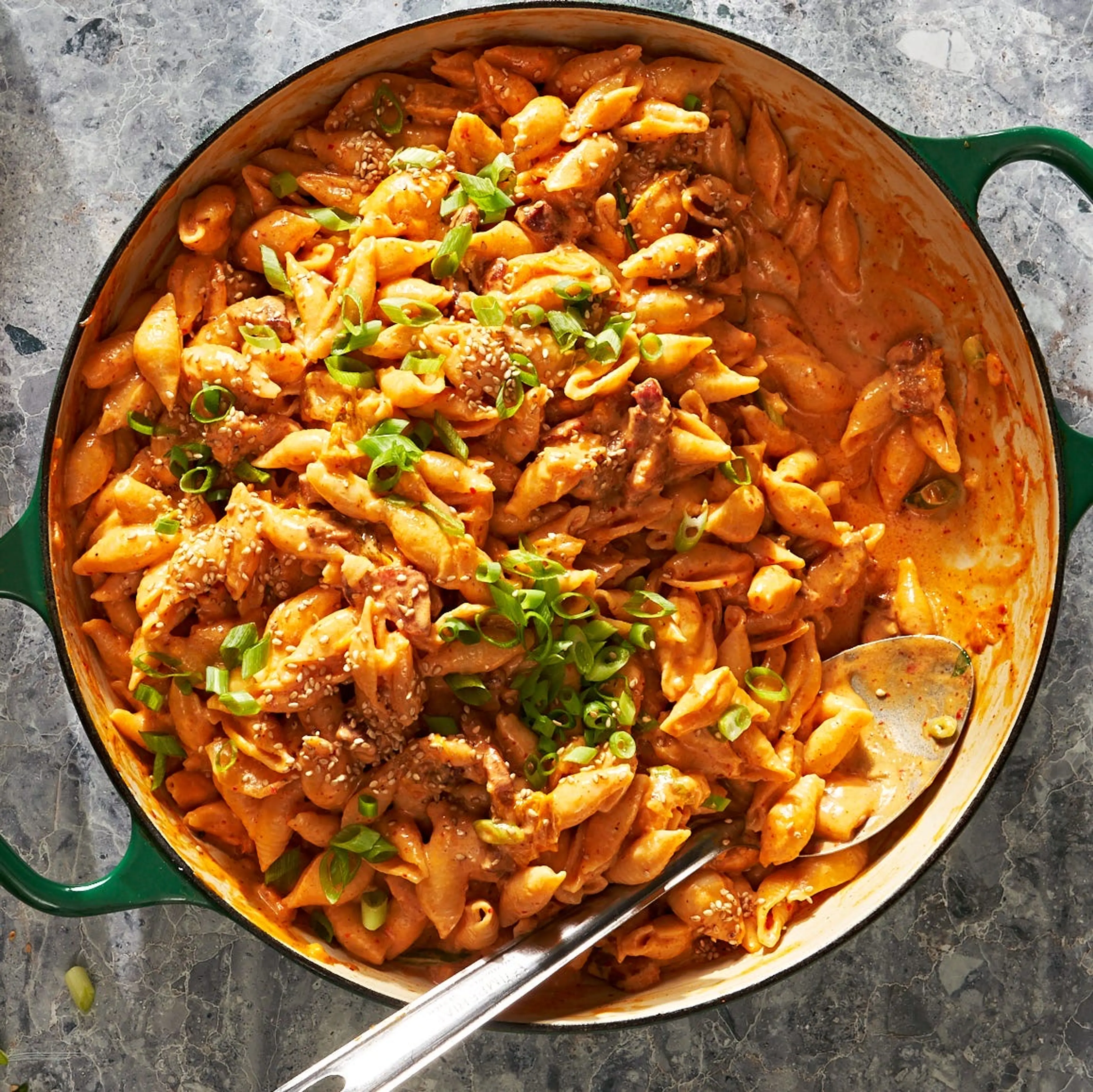 One-Pot Creamy Kimchi Shells