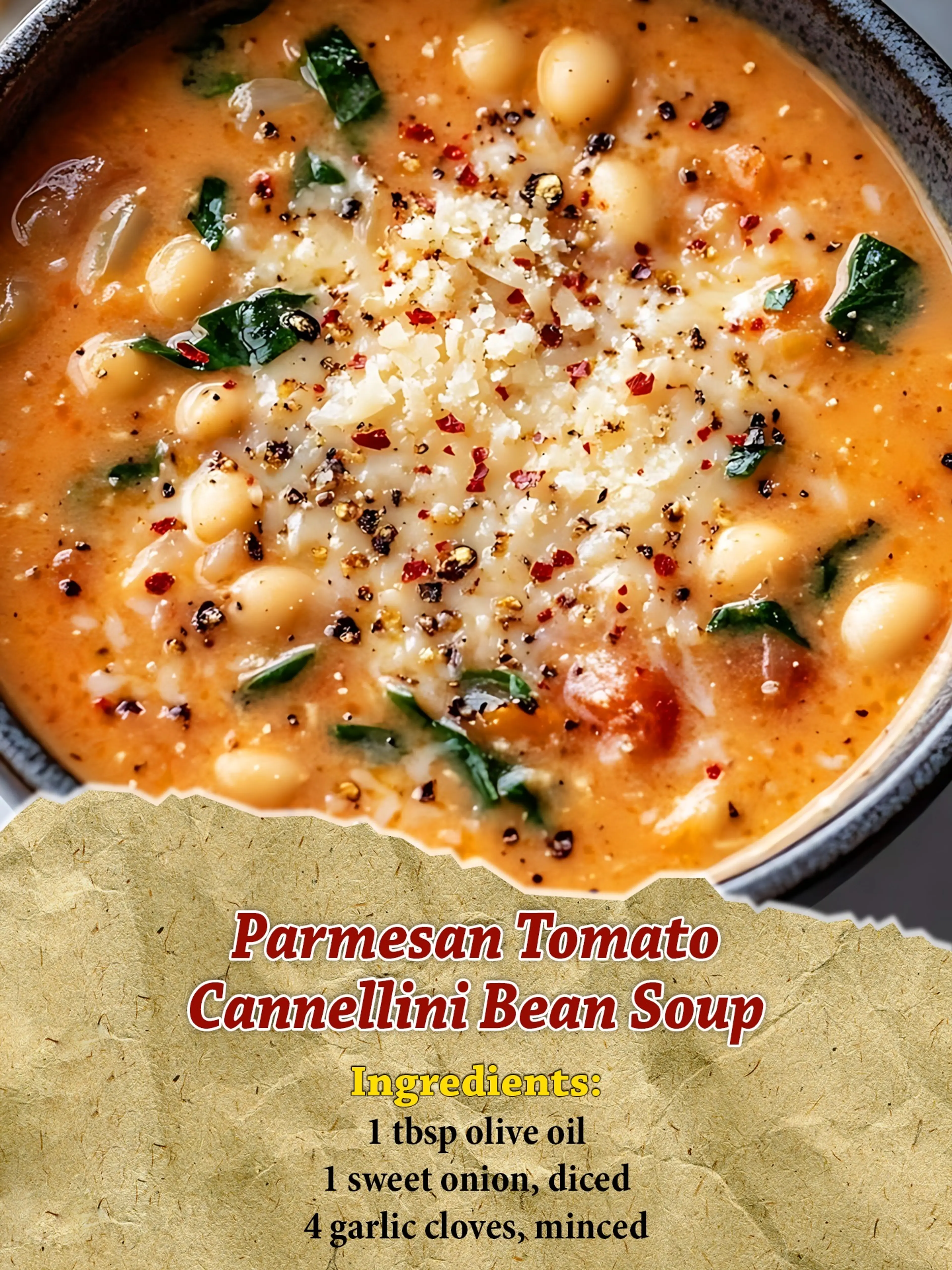 Parmesan Tomato Cannellini Bean Soup