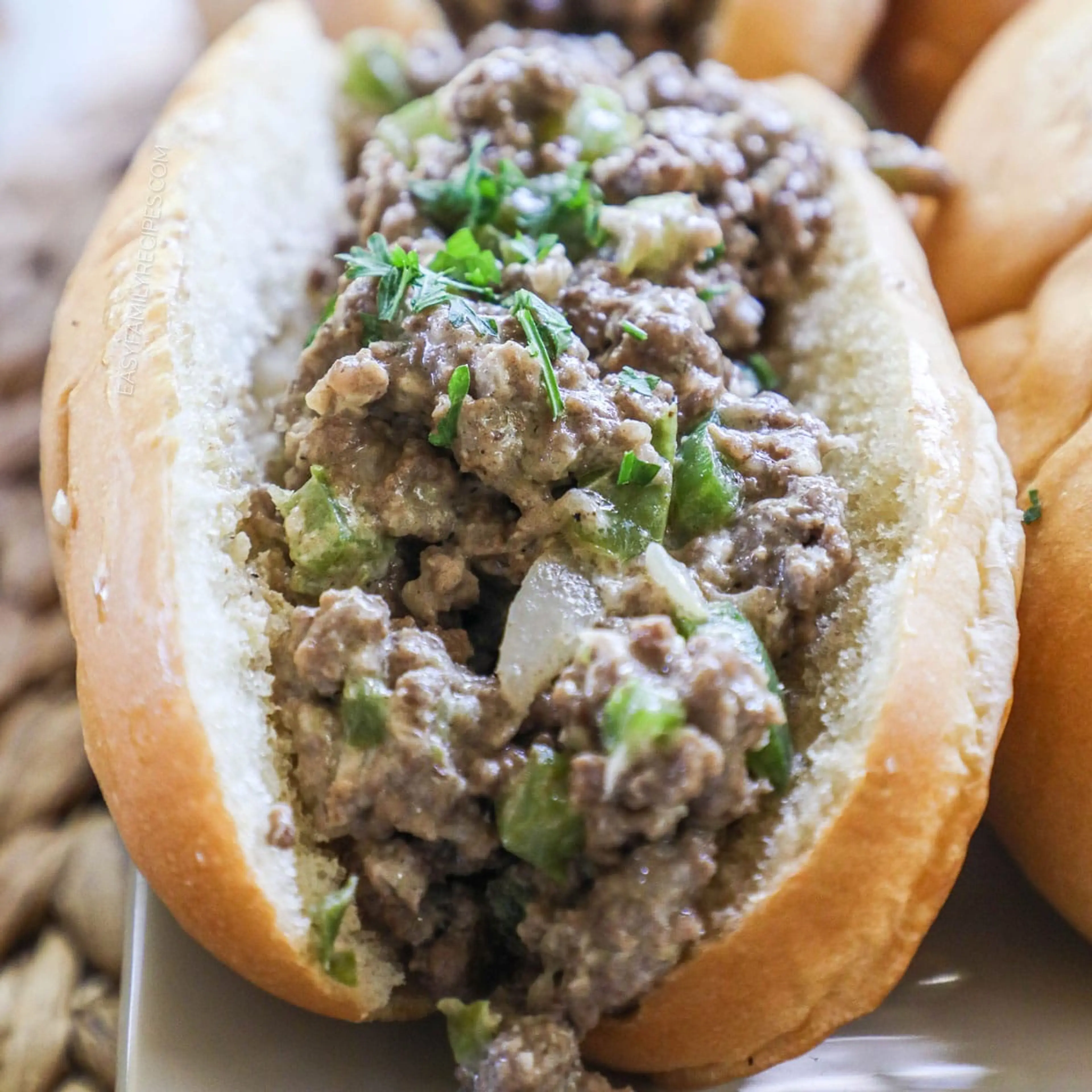 Easy Philly Cheesesteak with Ground Beef