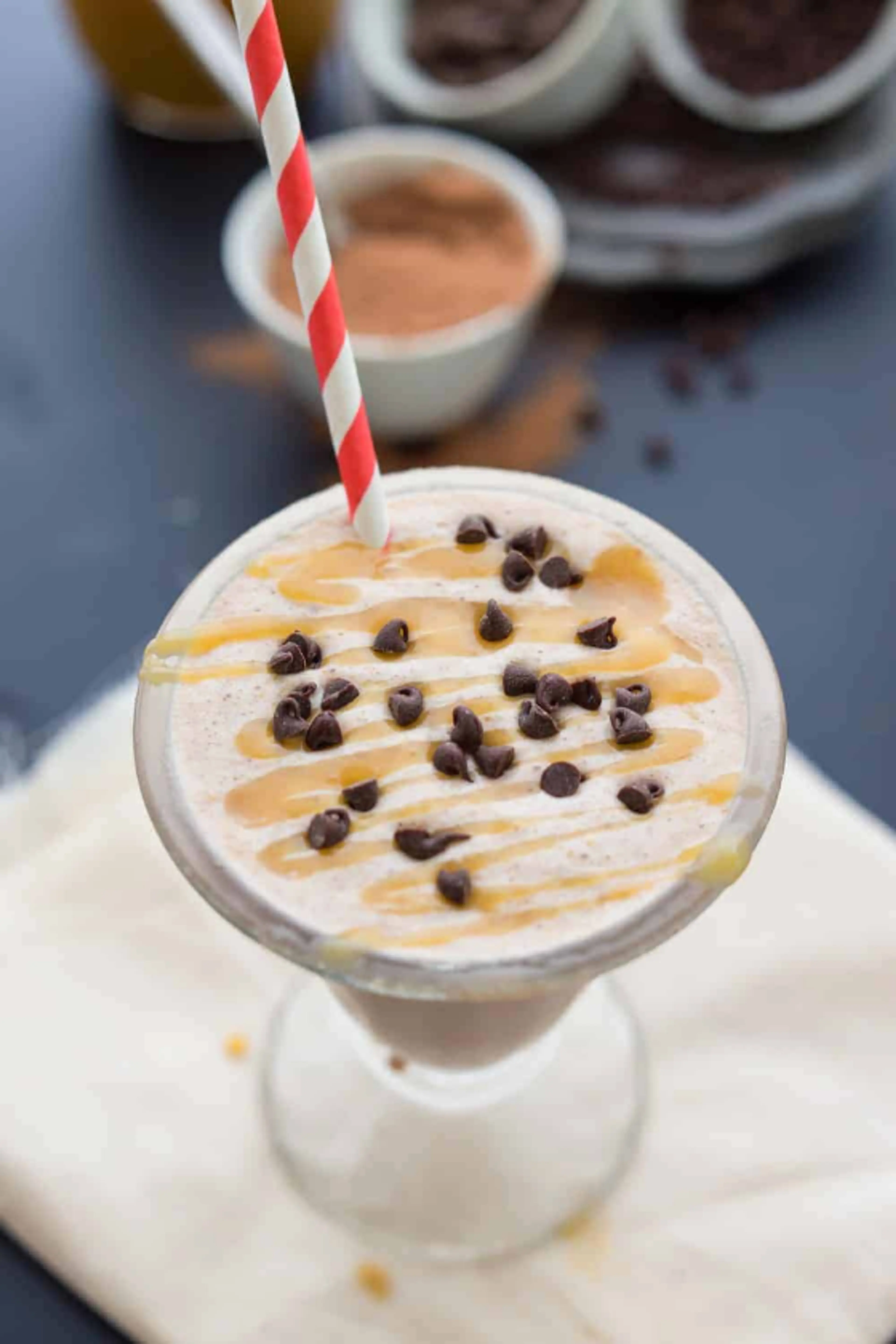 Salted caramel and chocolate chip milkshake