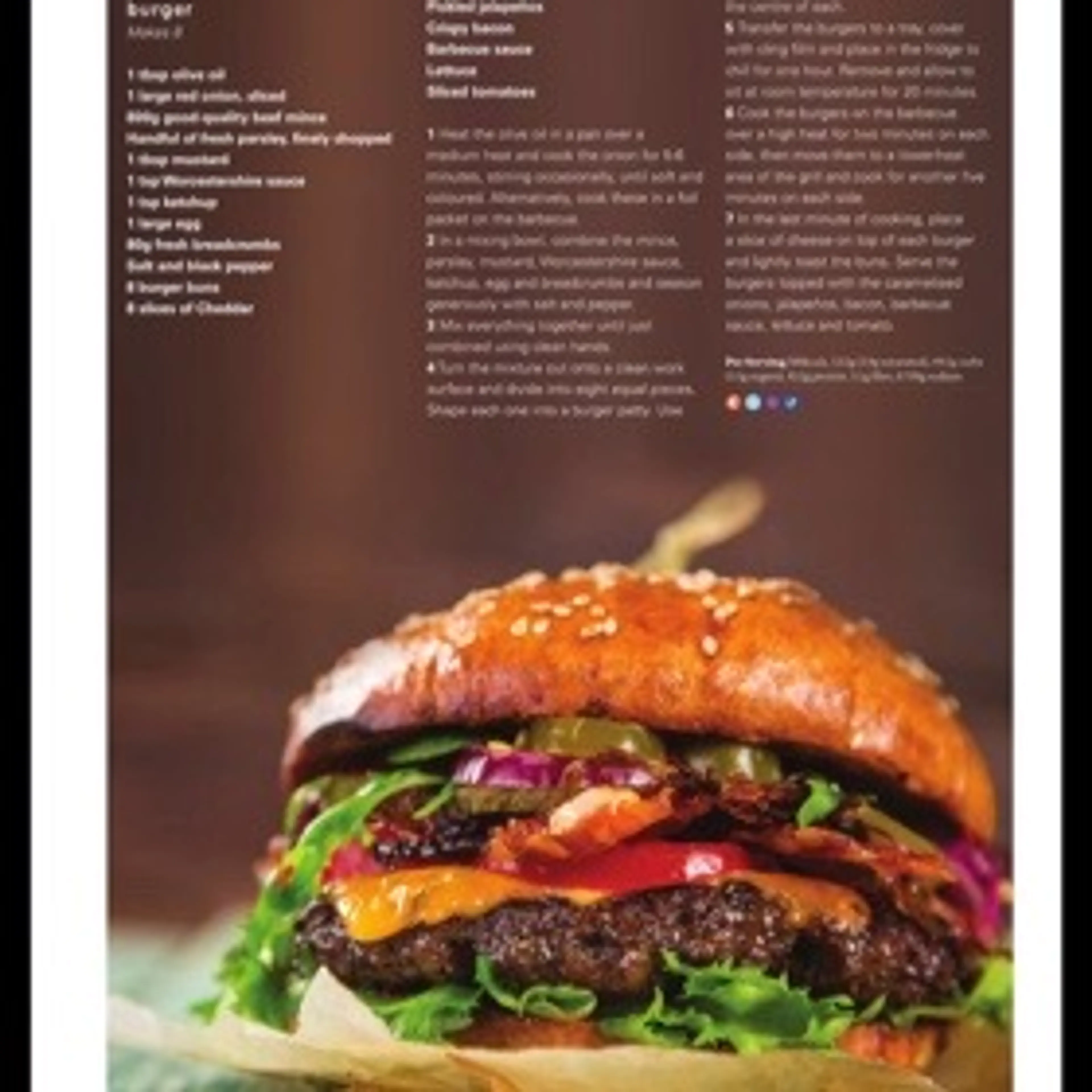 Jalapeöo Cheddar BBQ burger