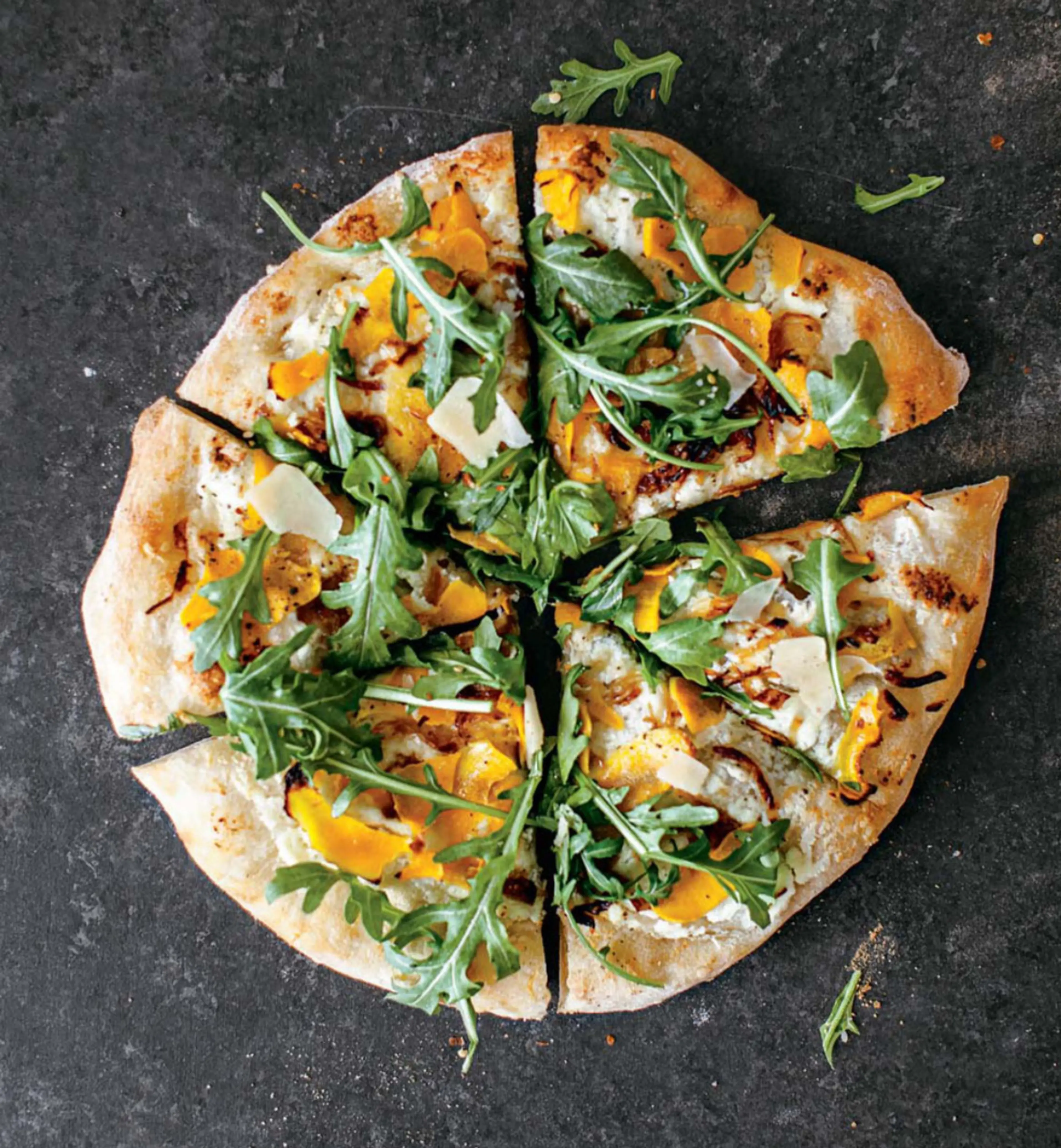 Squash and Ricotta Pizza with Sage and Arugula