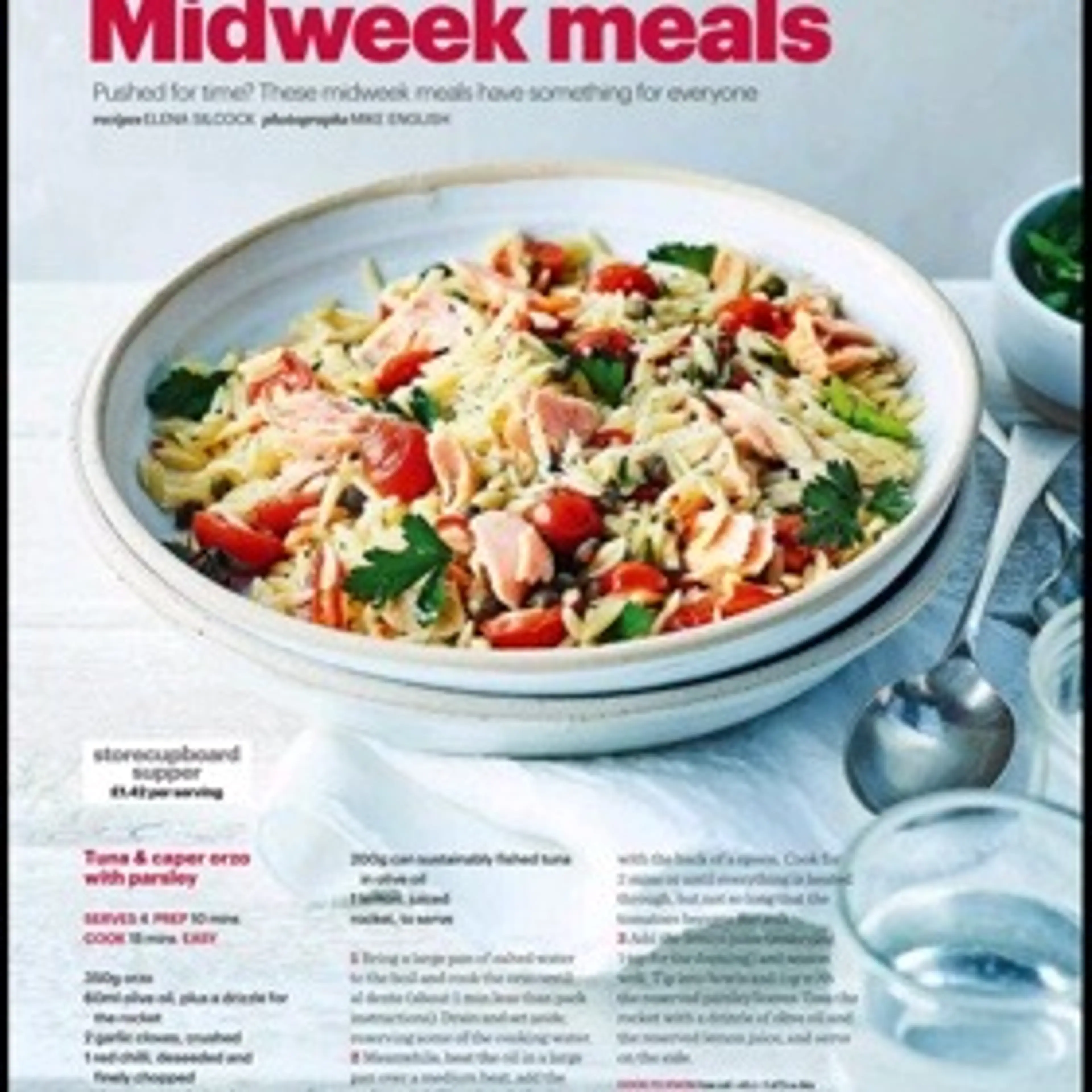 Tuna & caper orzo With parsley
with parsley
